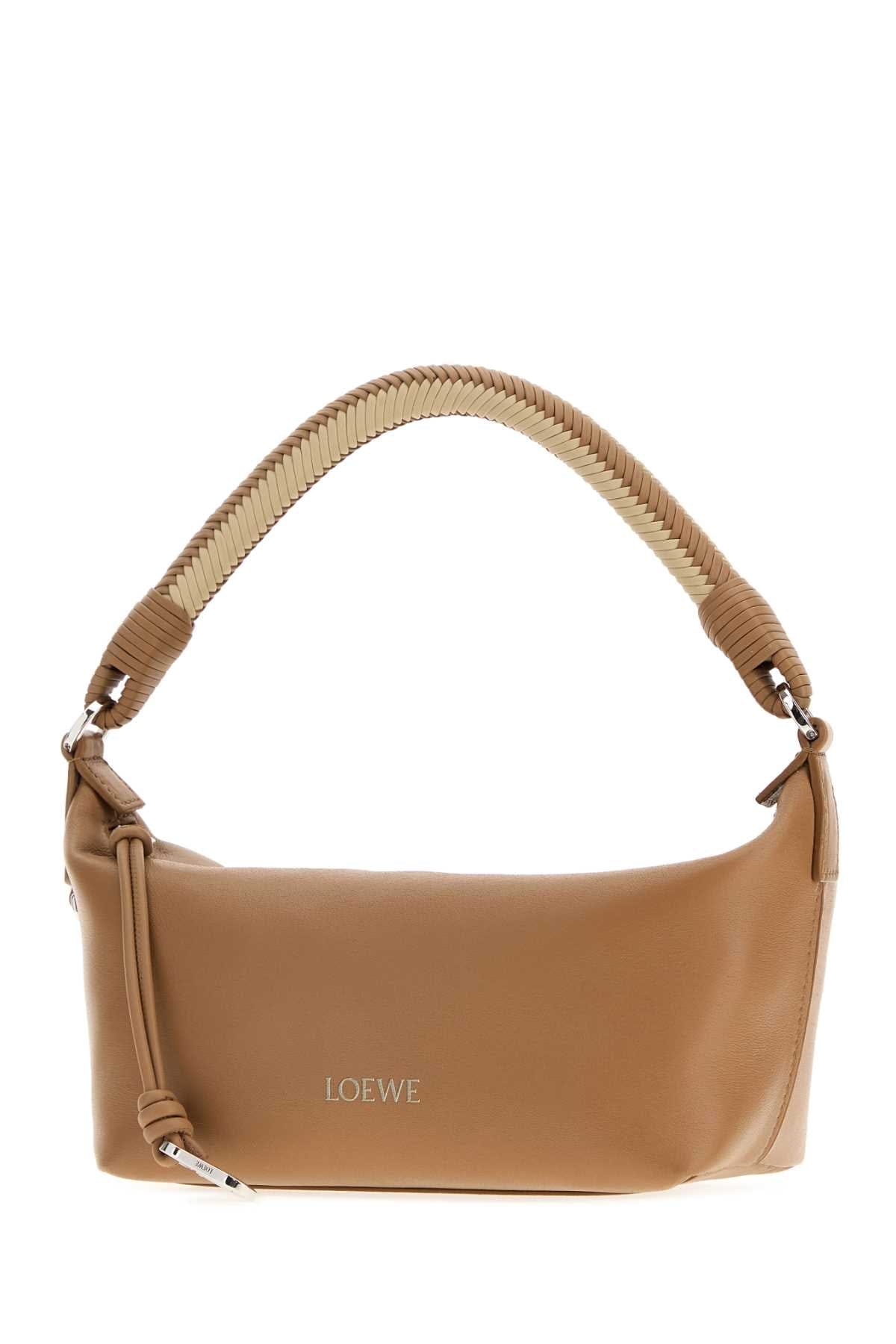 Loewe Women Camel Leather Mini Cala Shoulder Bag