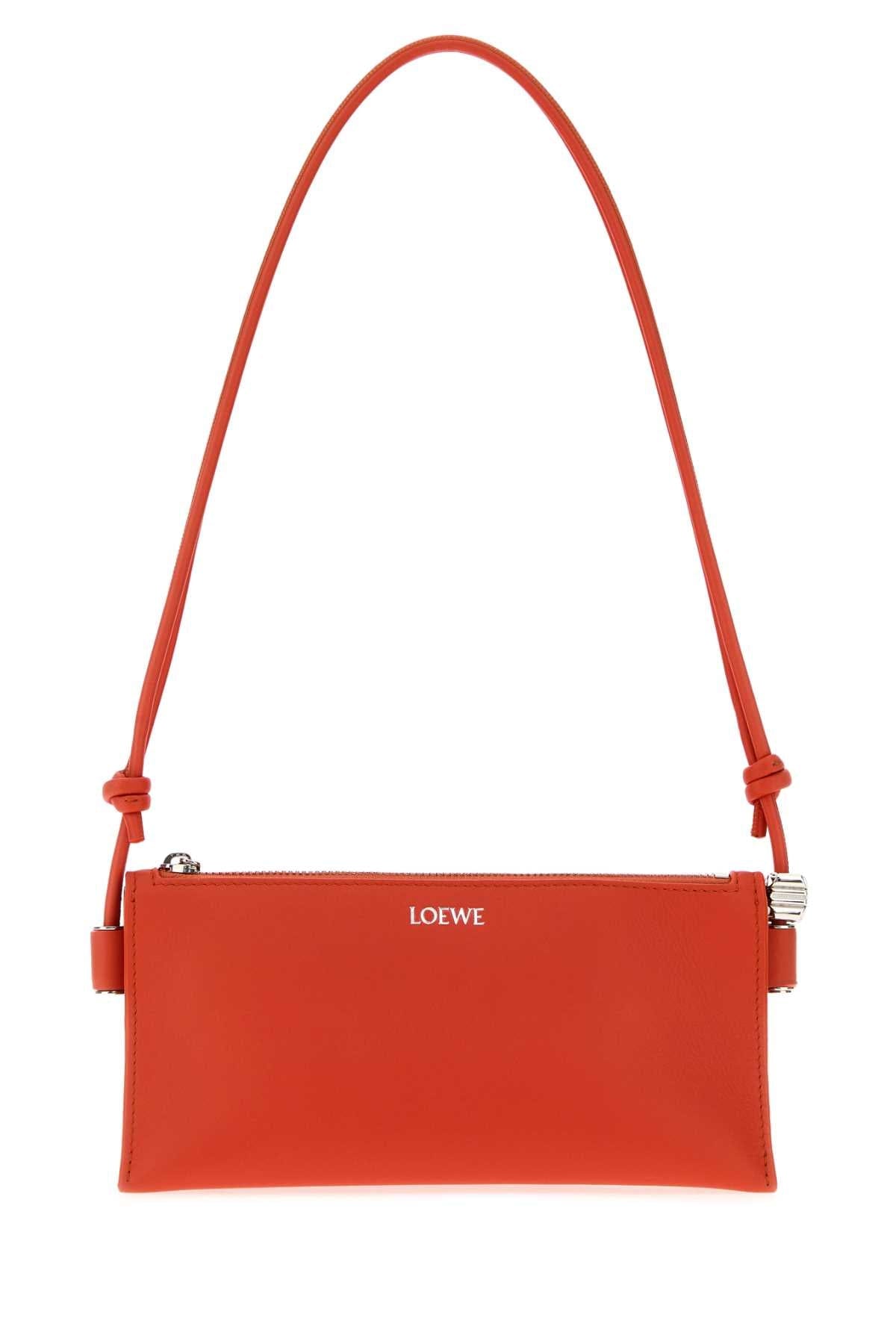 Loewe Women Coral Leather Joya Shoulder Bag