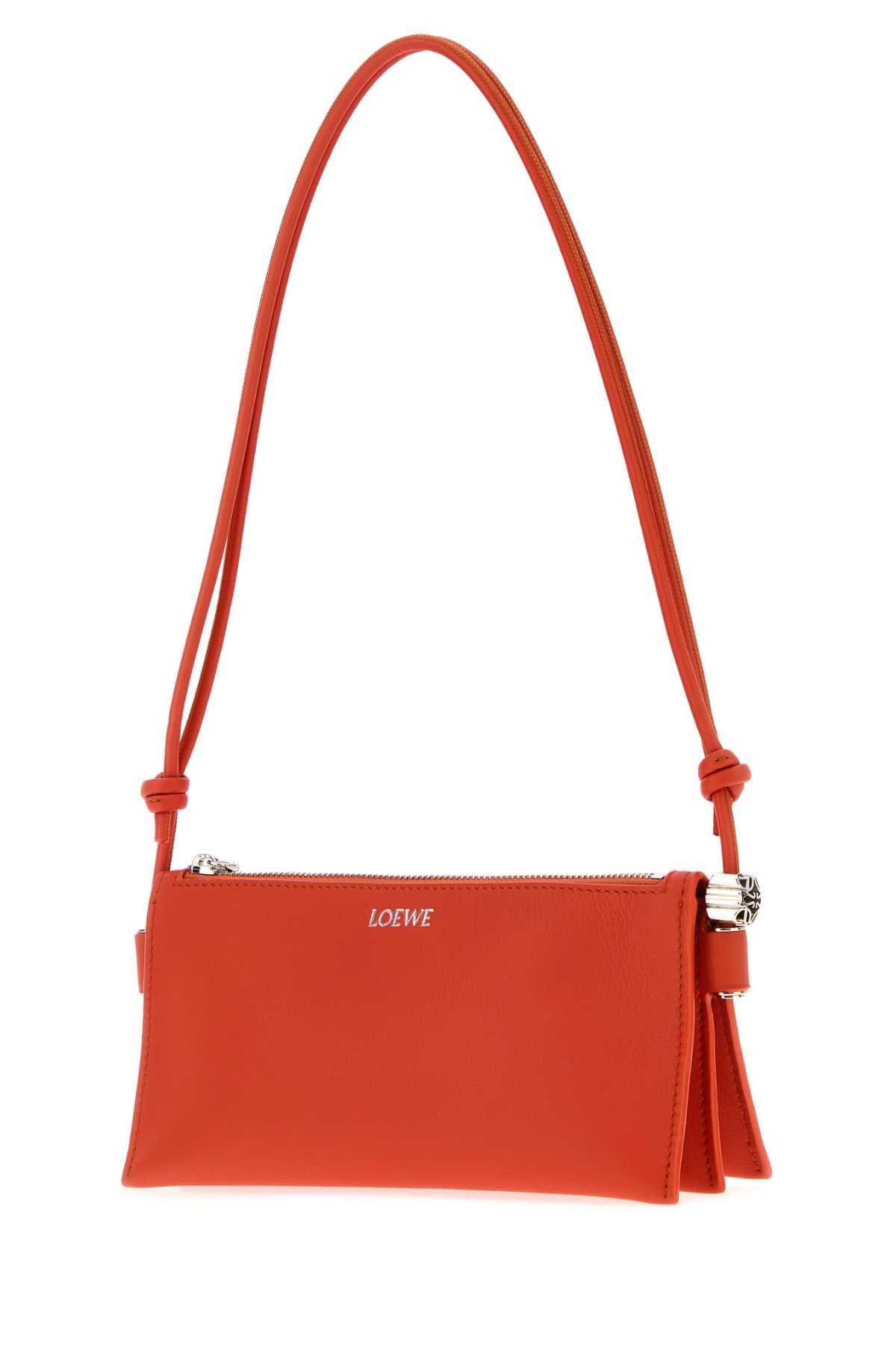 Loewe Women Coral Leather Joya Shoulder Bag