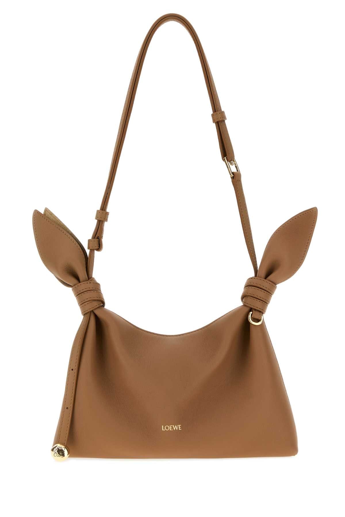 Loewe Women Camel Leather Mini Scarf Shoulder Bag