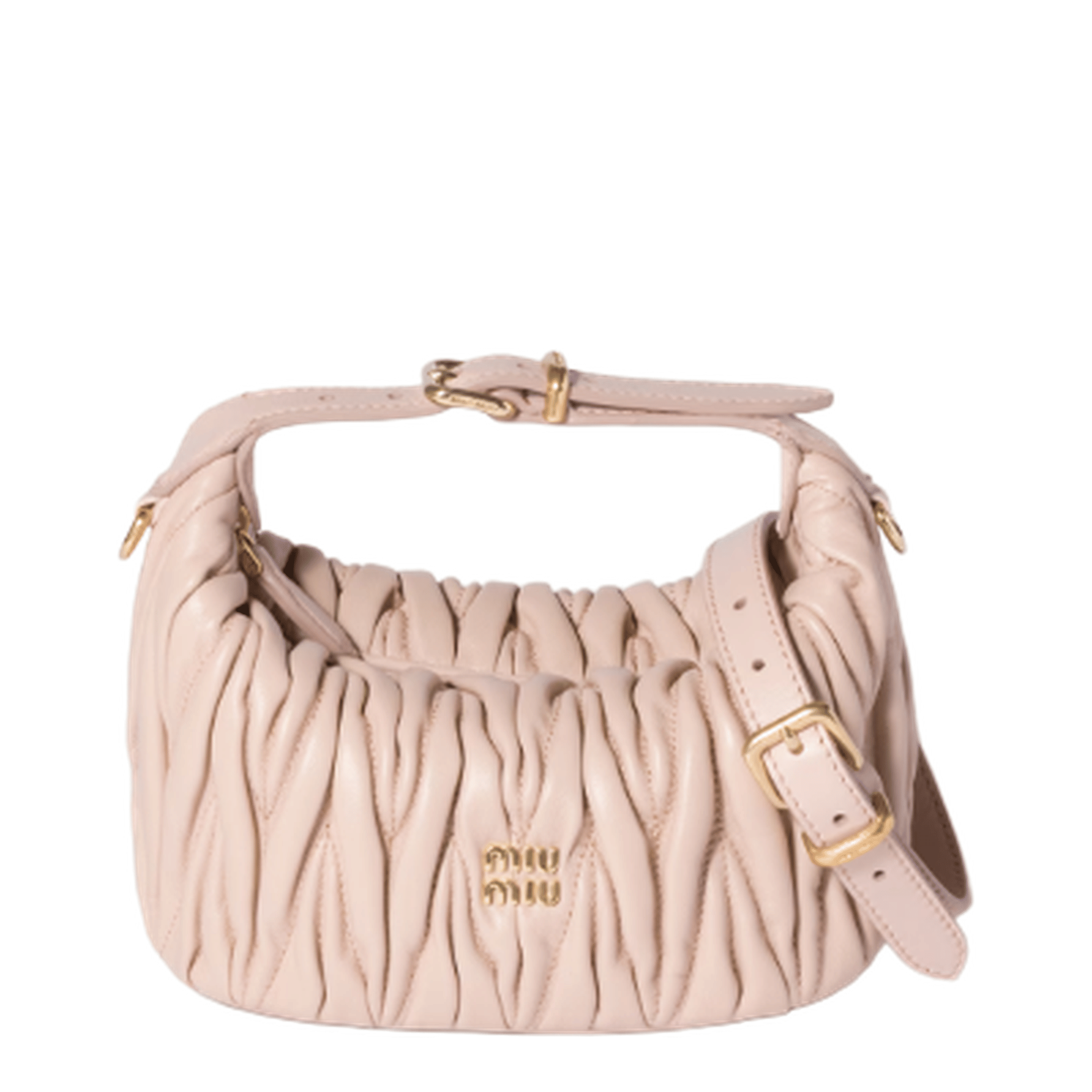 Miu Miu Matelassé Nappa Leather Pouch - Cipria