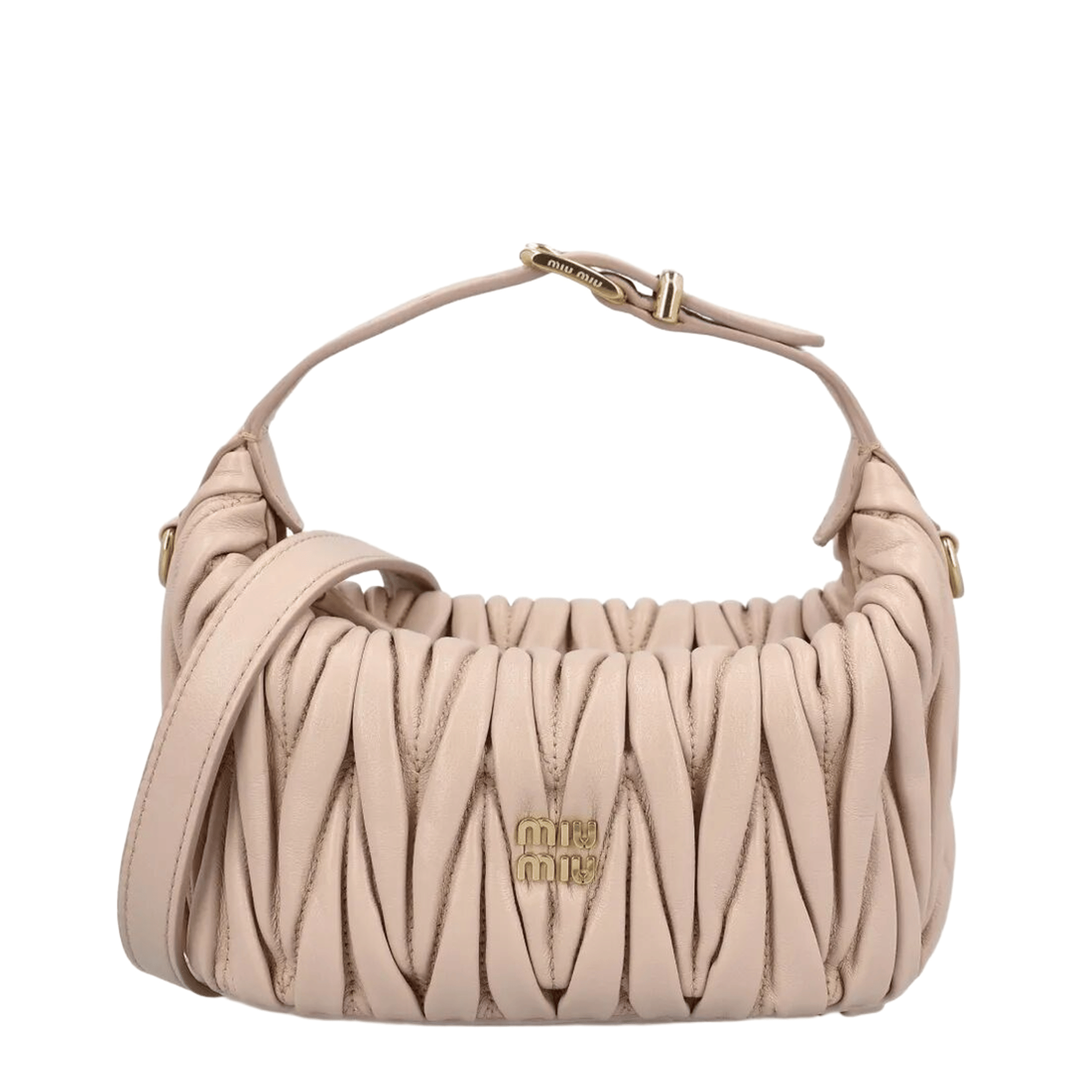 Miu Miu Matelassé Nappa Leather Pouch - Cipria