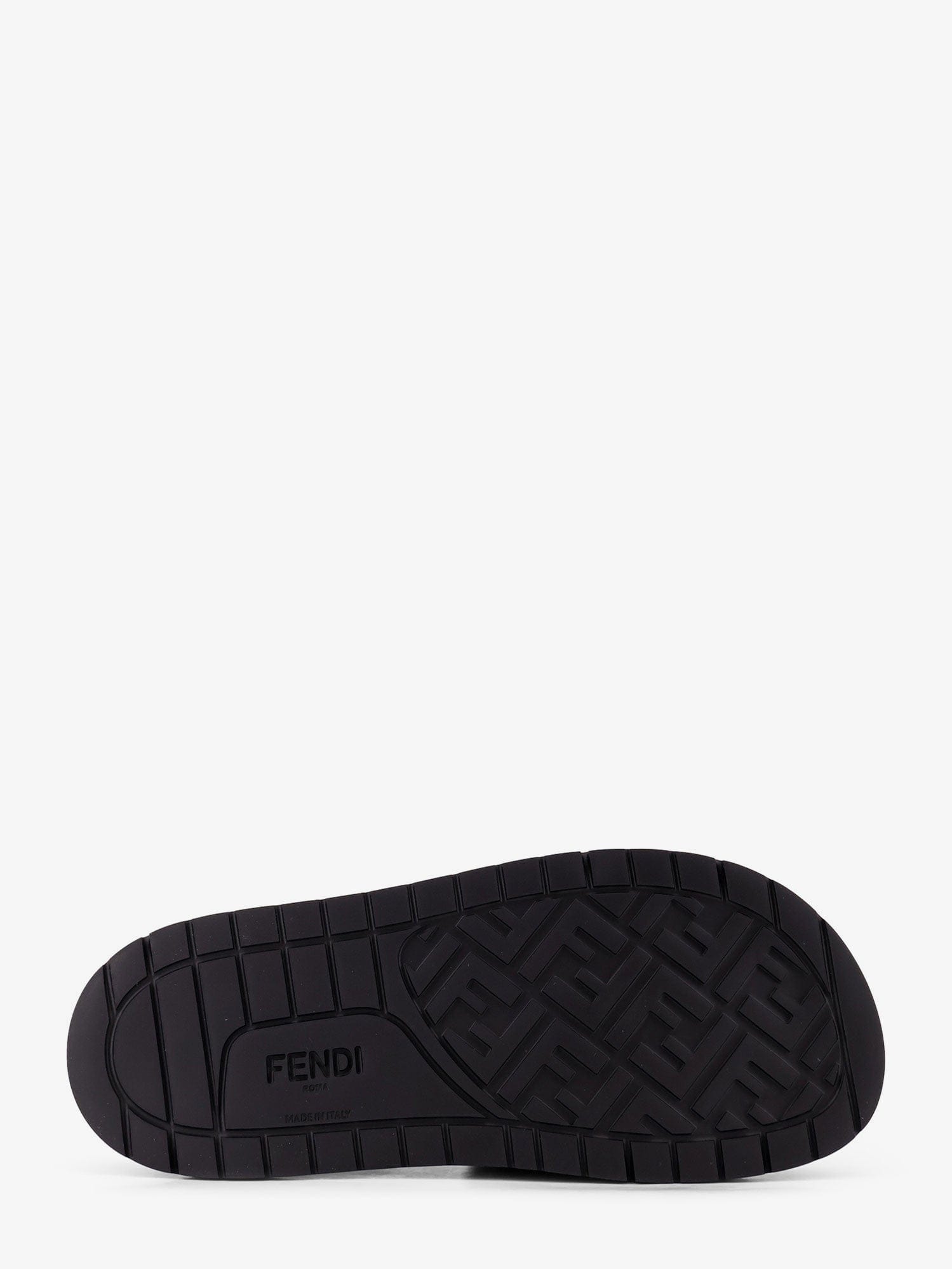 Fendi Low leather sandals with FF jacquard insert