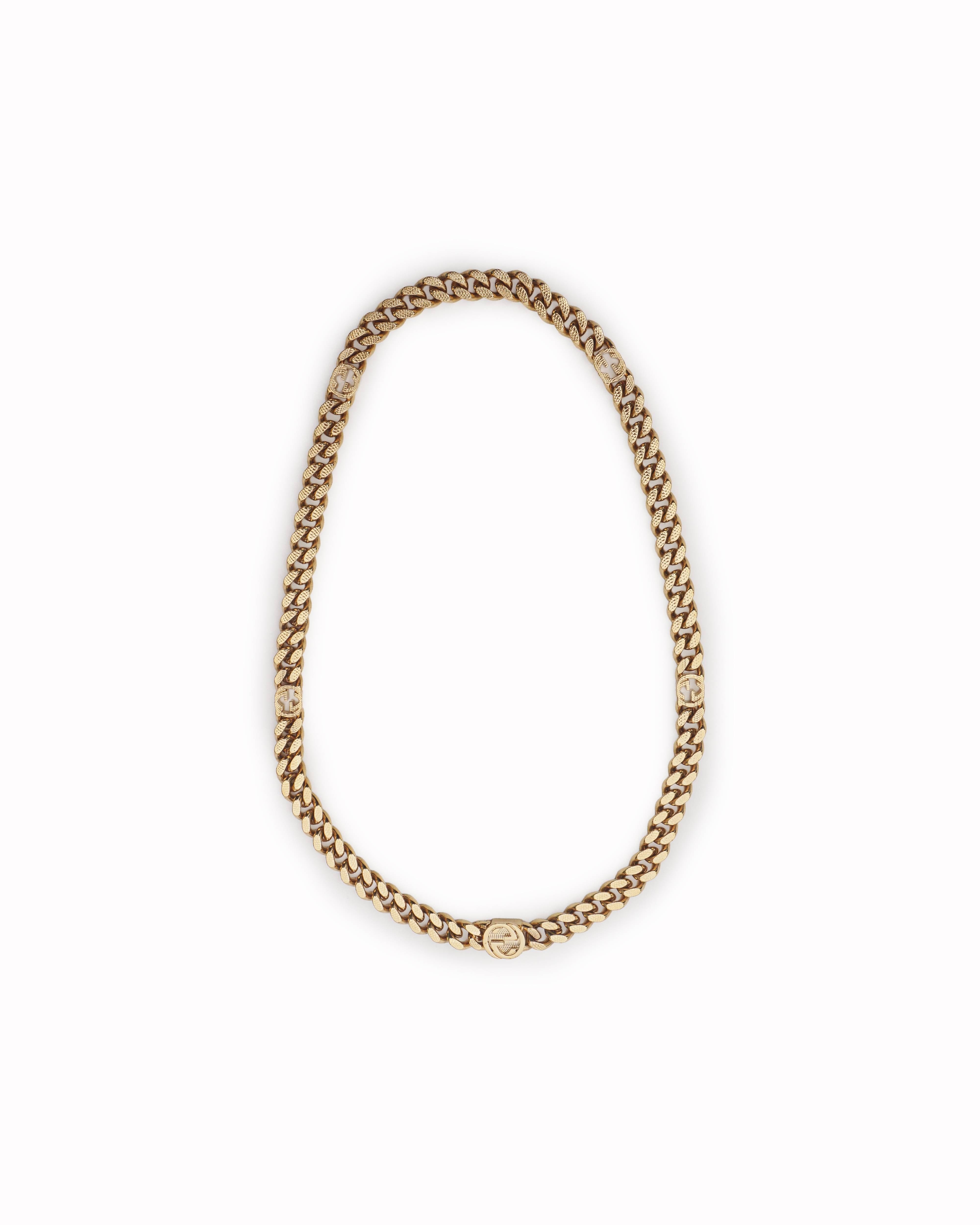 Gucci Gold - Toned Textured Interlocking G Chunky Chain Necklace