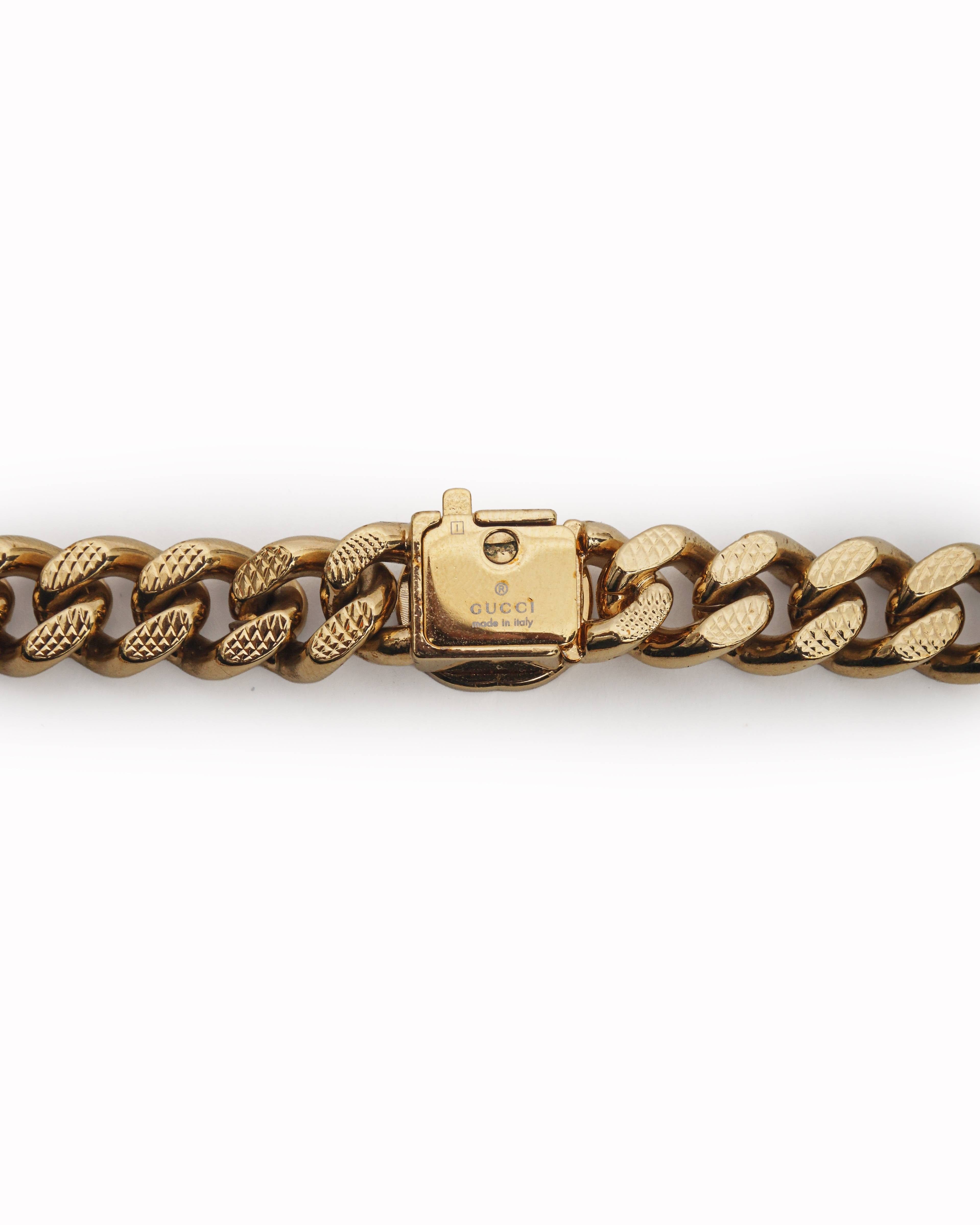 Gucci Gold - Toned Textured Interlocking G Chunky Chain Necklace