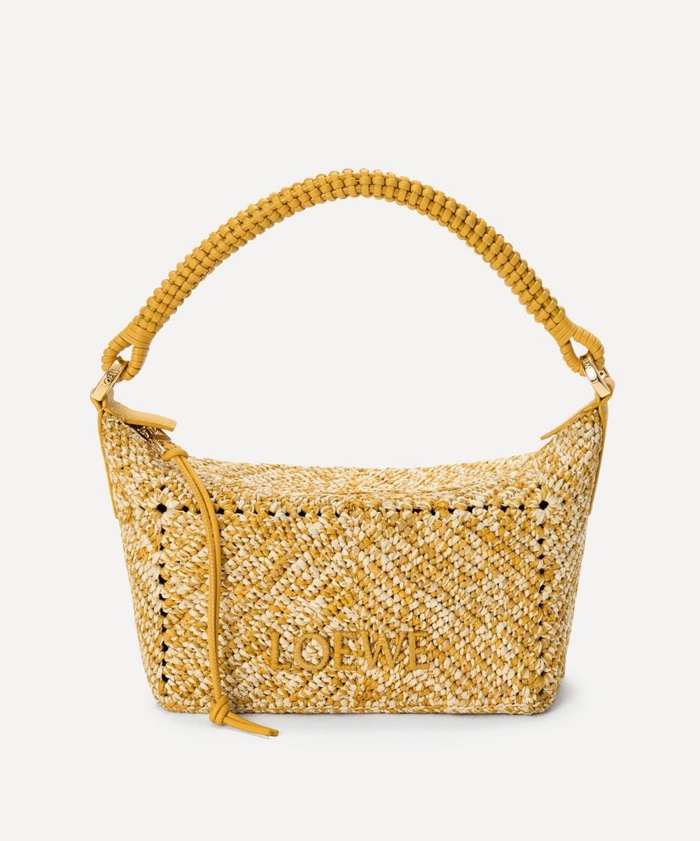 Loewe Cala Mini Mustard Melange Raffia Pouch Bag