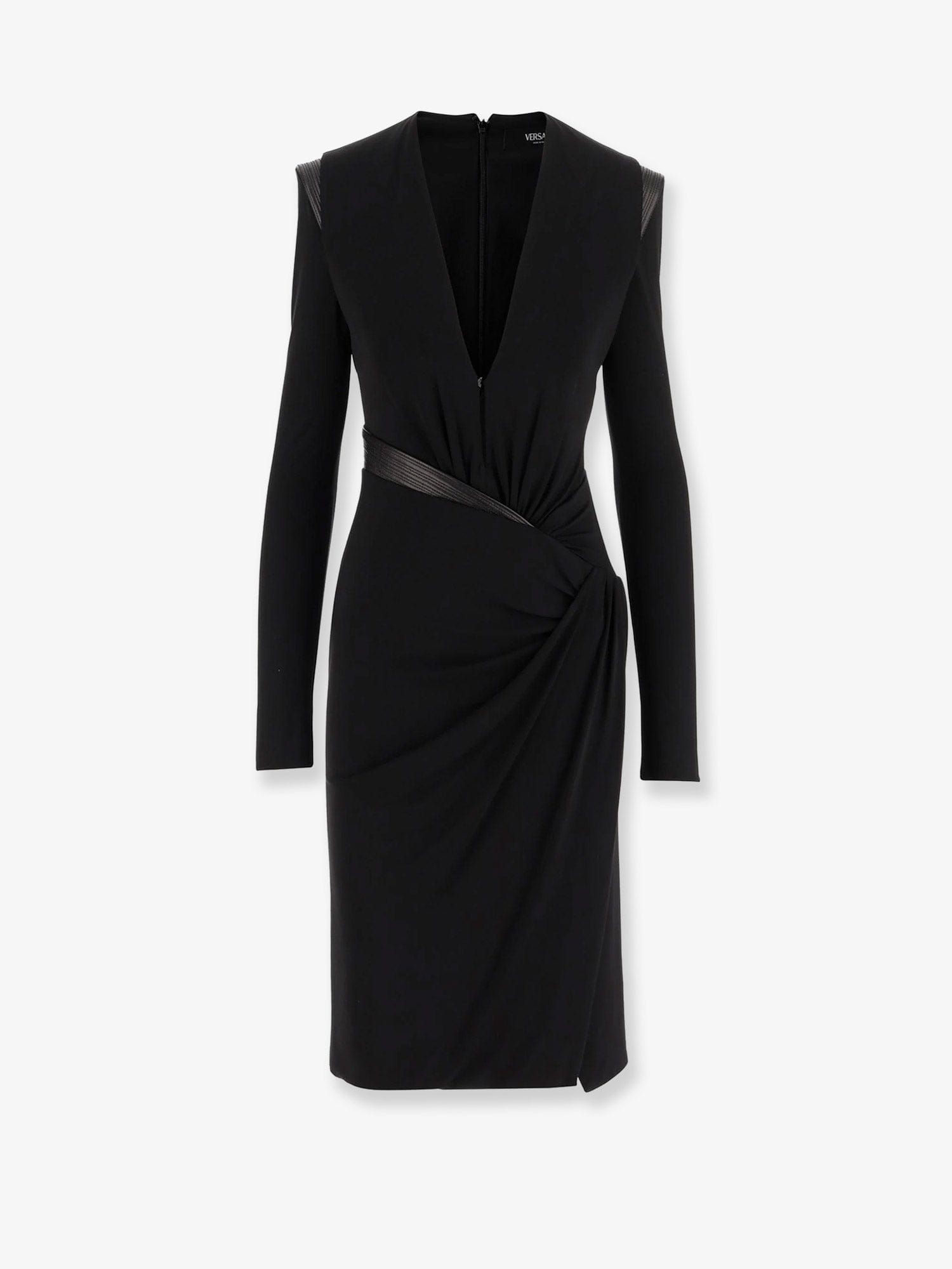 Versace Crepe mini dress with V - neckline