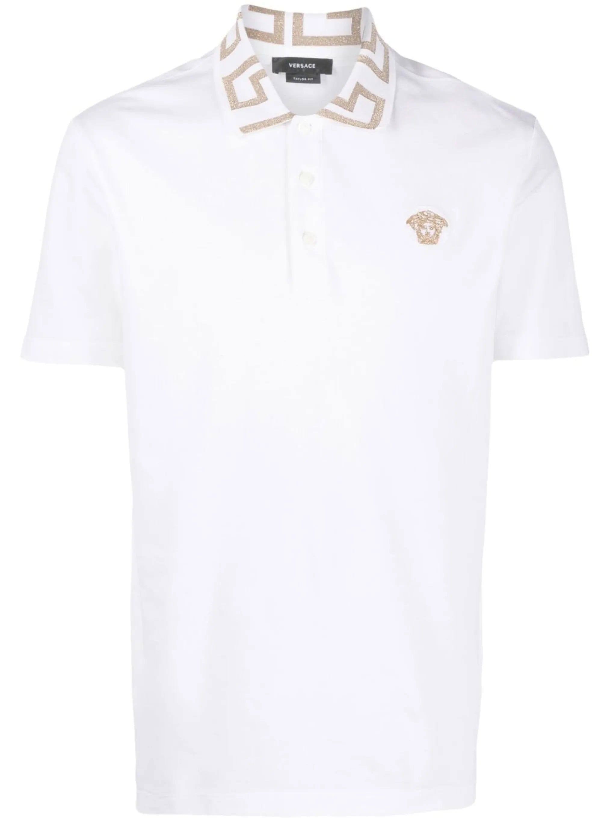 Versace Embroidered cotton polo shirt