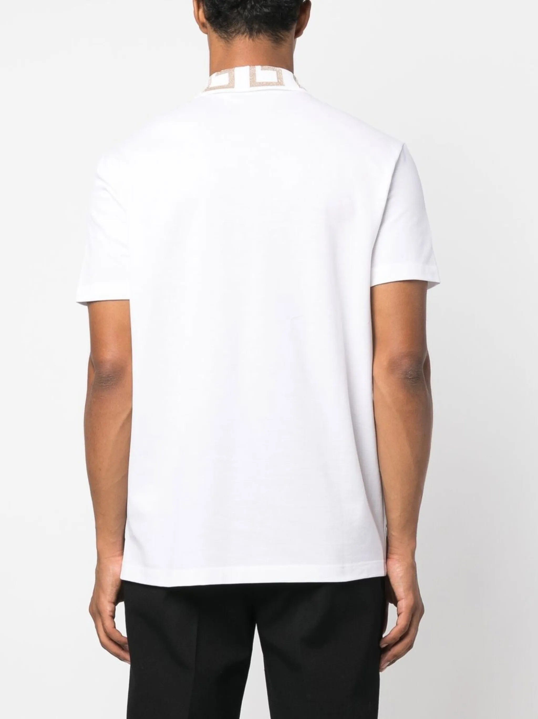 Versace Embroidered cotton polo shirt