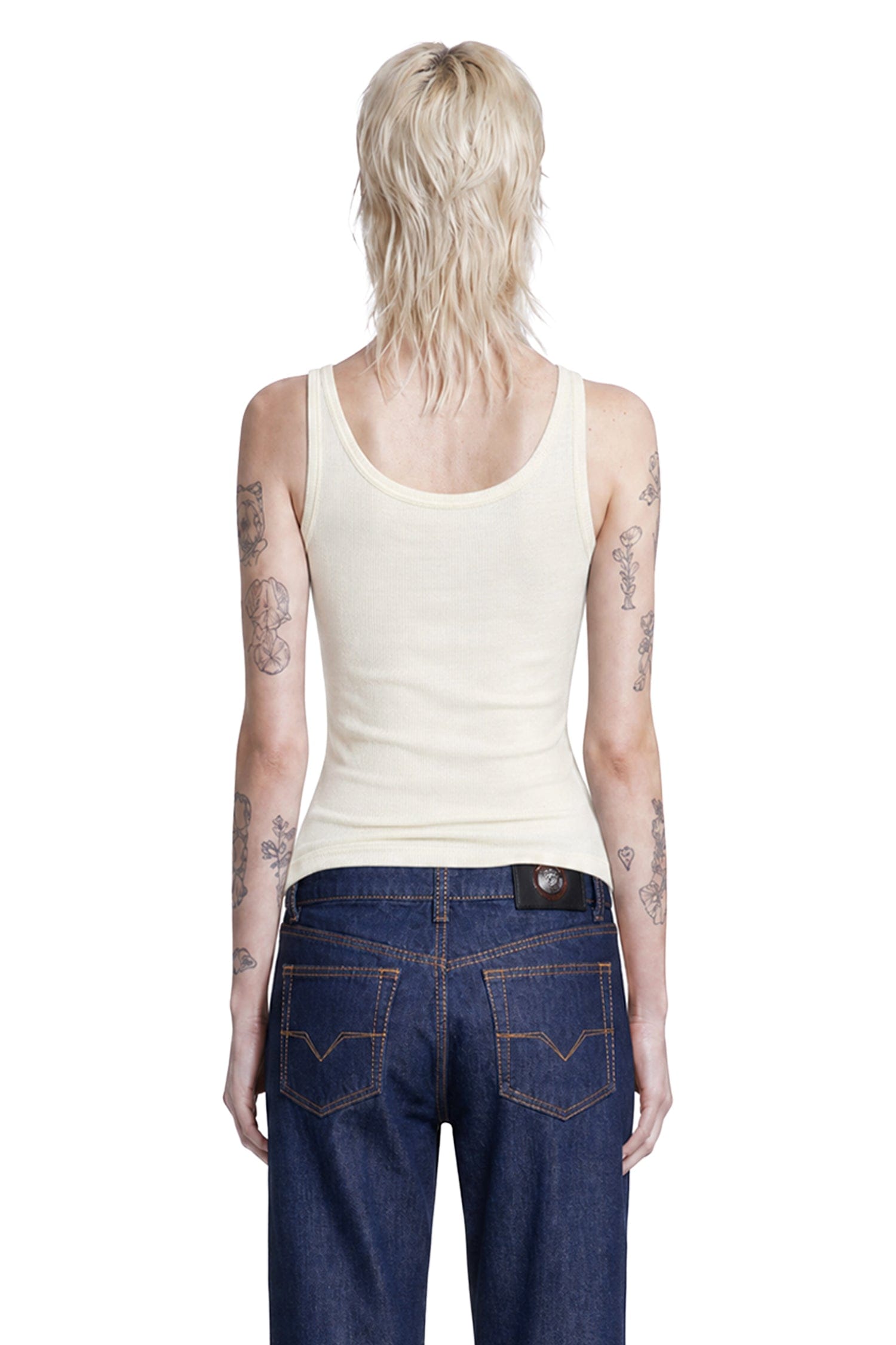 Versace Embroidered Ribbed Wool Top