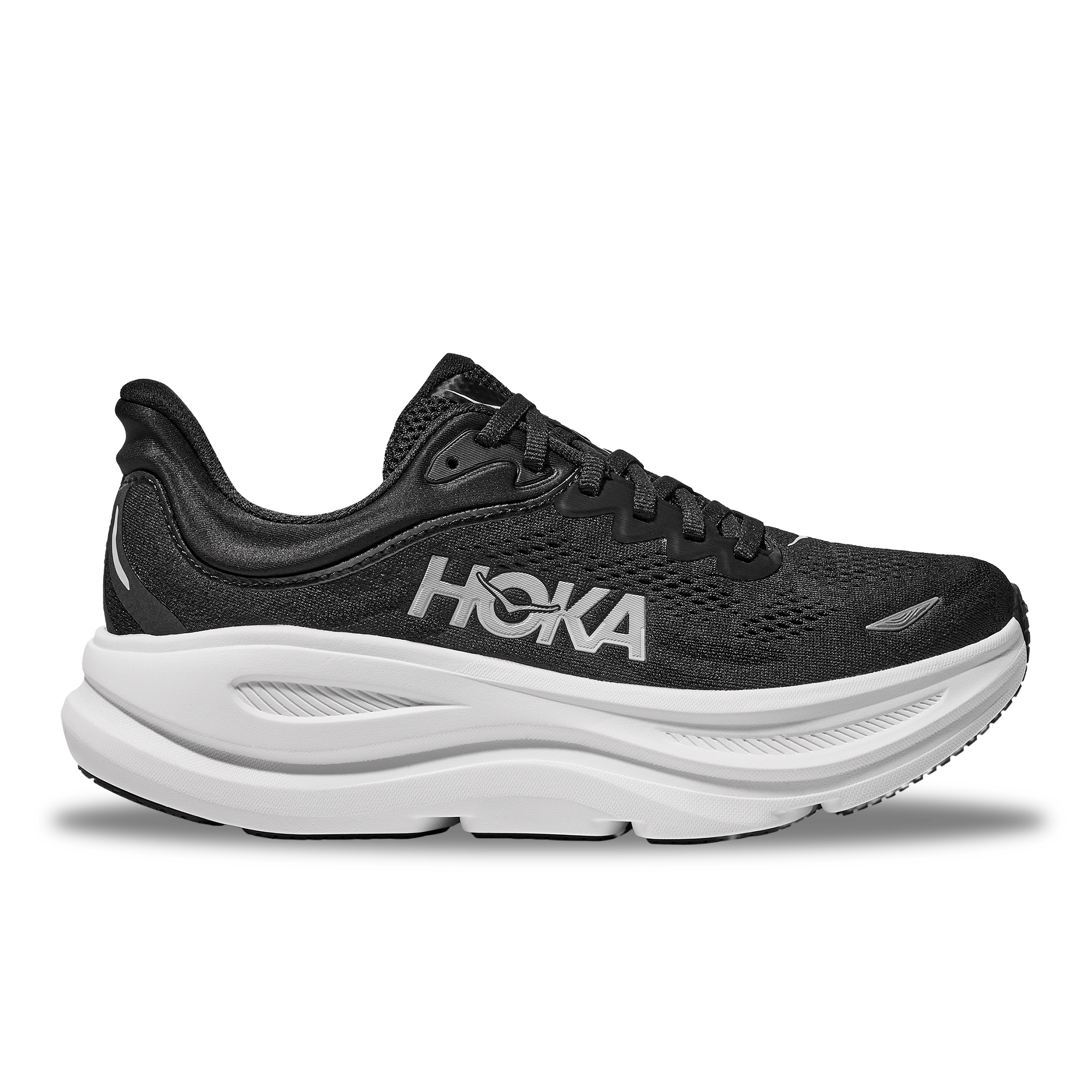Hoka Bondi 9 Mens Shoes Color: Black/White Style: 1162011 - BWHT
