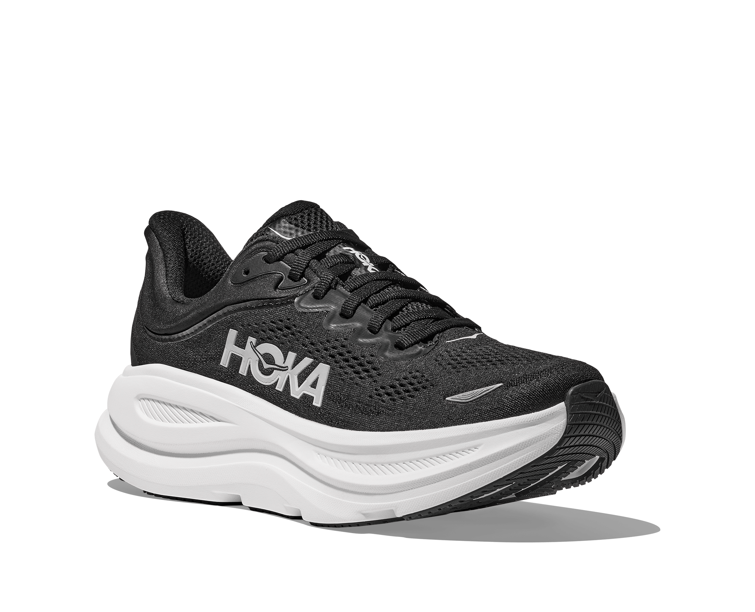 Hoka Bondi 9 Mens Shoes Color: Black/White Style: 1162011 - BWHT