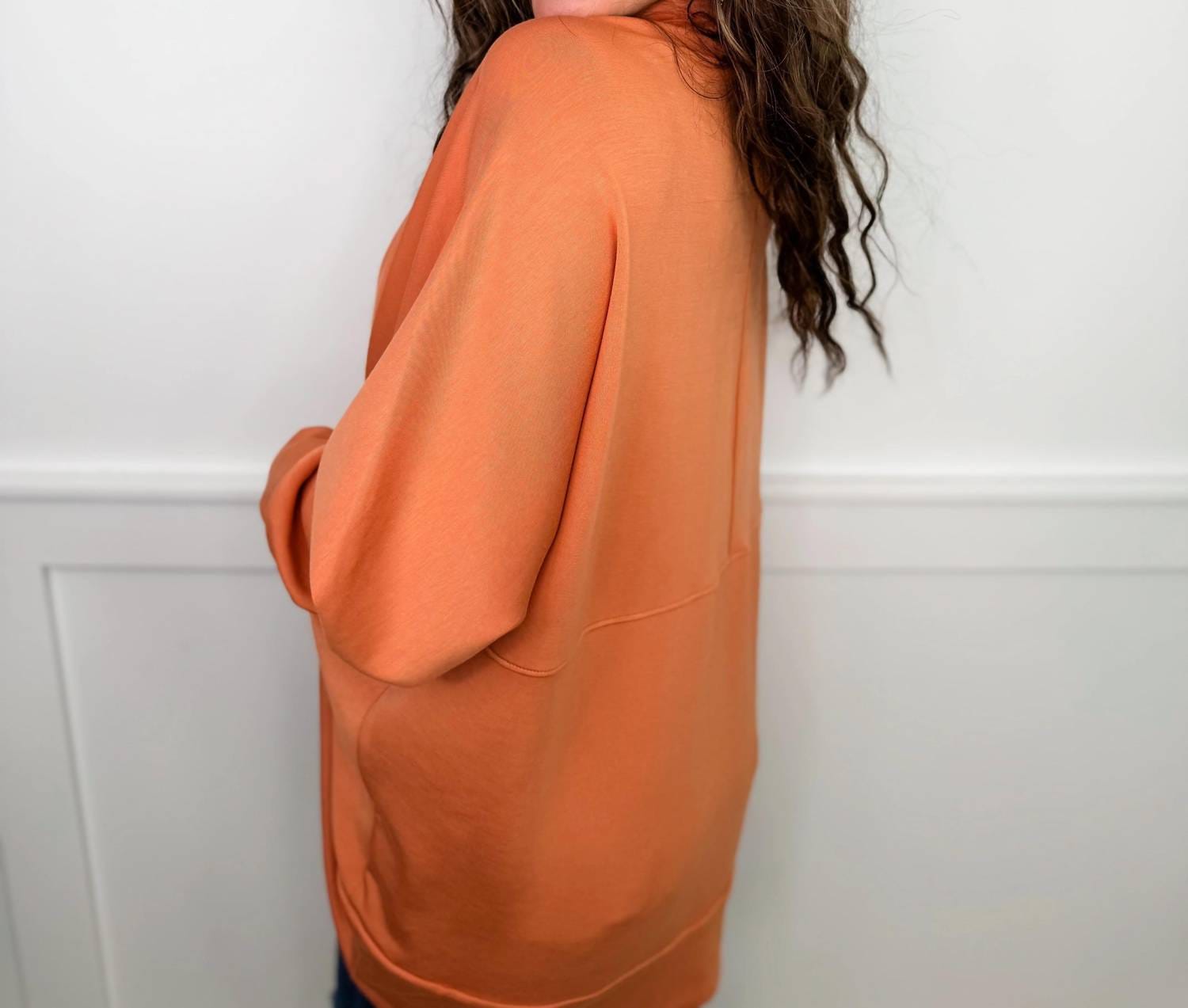 On Running On Your Level Long Sleeve Cardigan In Orange