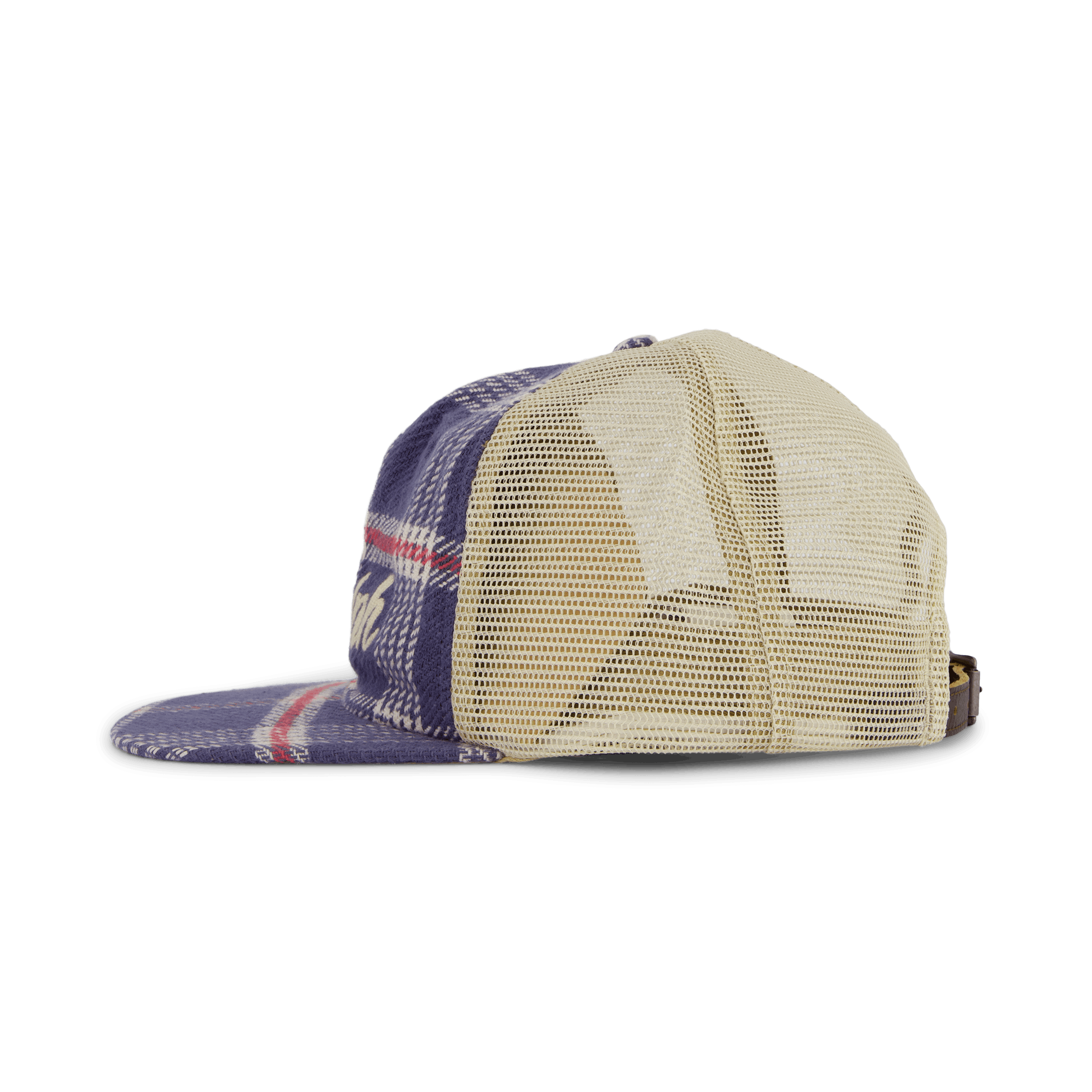 Polo Ralph Lauren Embroidered Plaid Trucker Cap Navy/Off White Multi