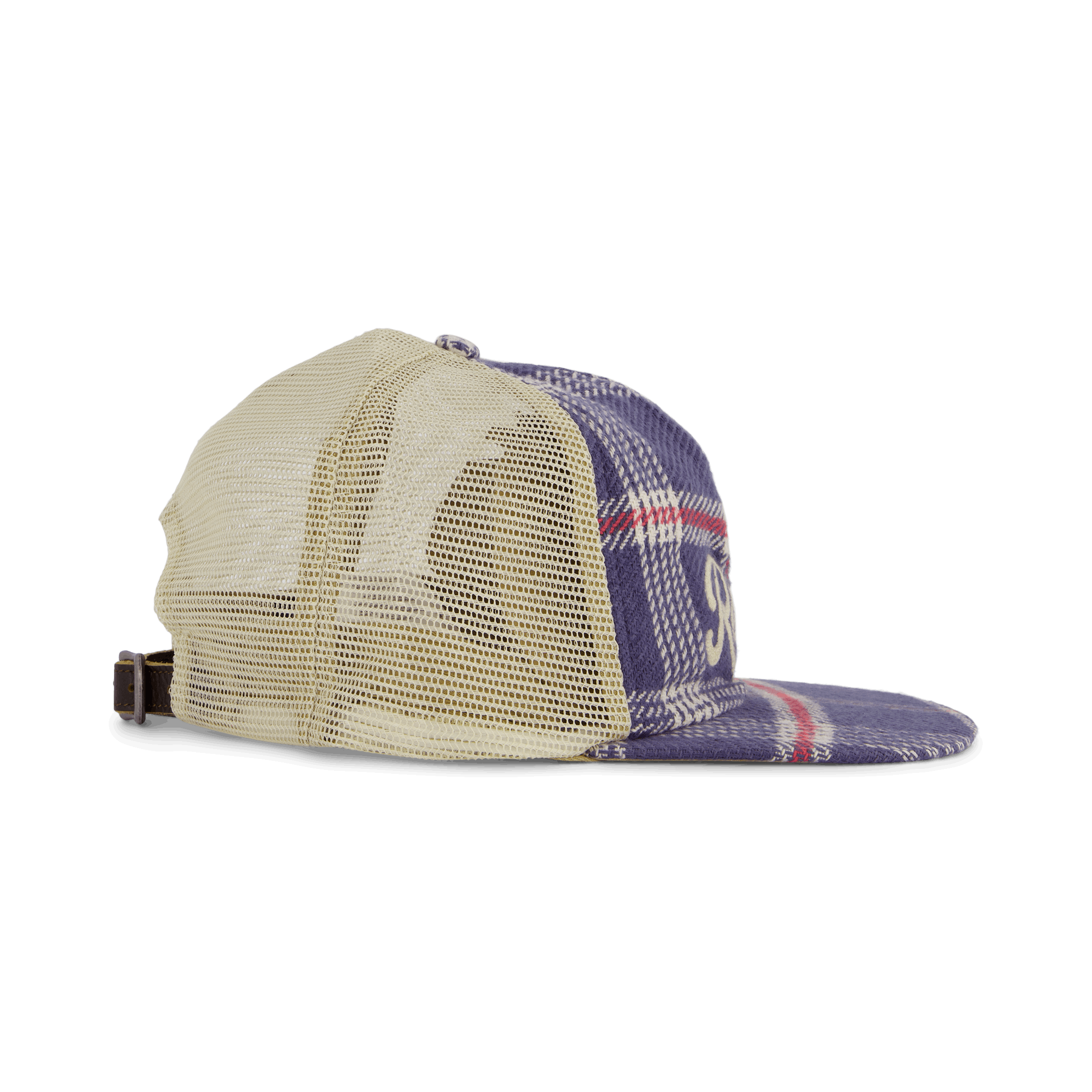 Polo Ralph Lauren Embroidered Plaid Trucker Cap Navy/Off White Multi