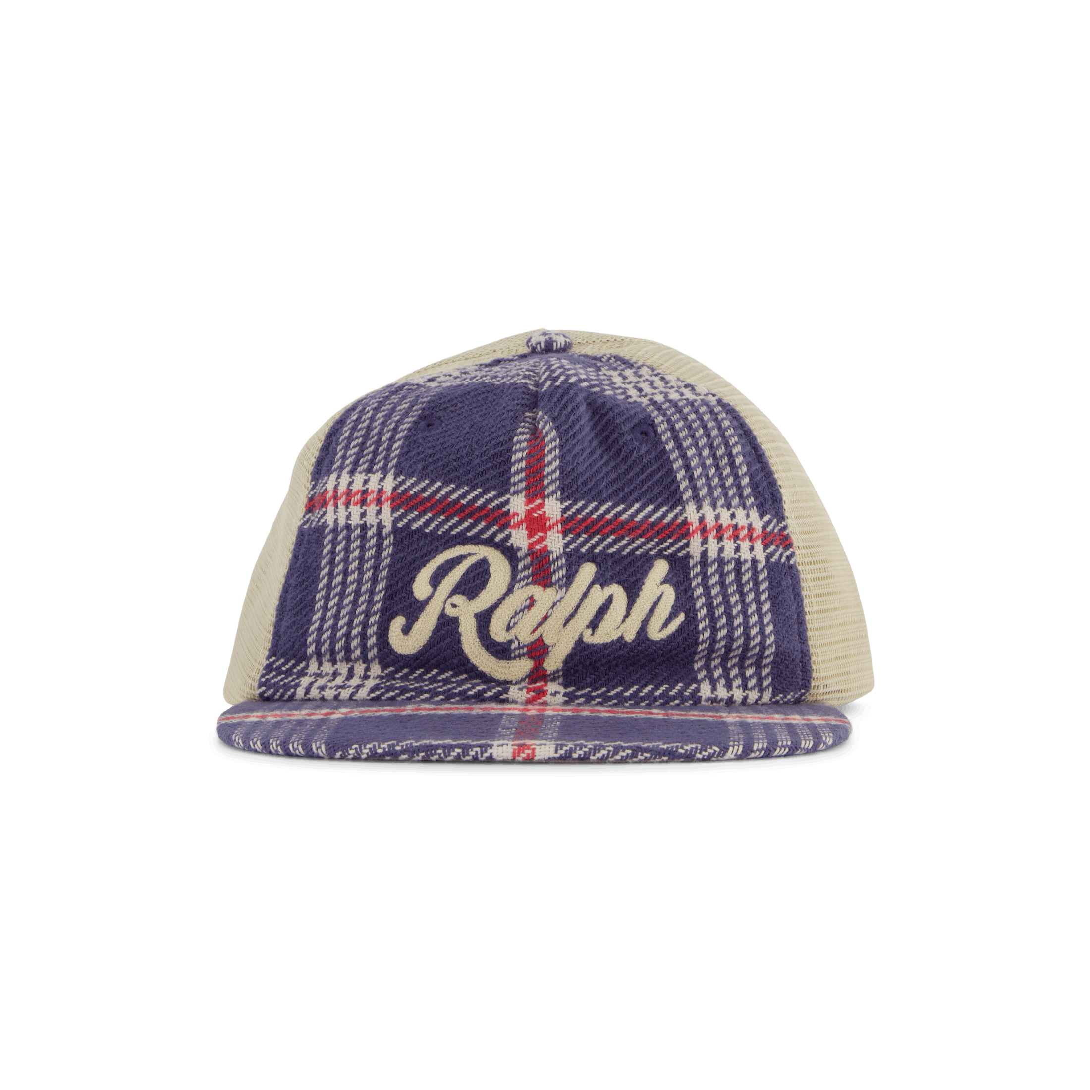 Polo Ralph Lauren Embroidered Plaid Trucker Cap Navy/Off White Multi