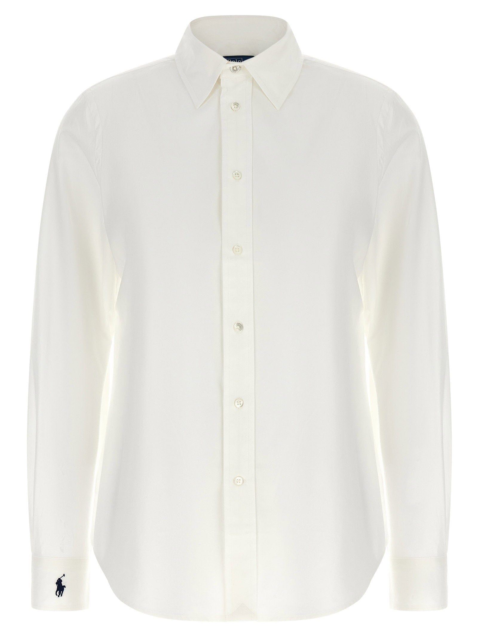 Polo Ralph Lauren Logo - Embroidered Cotton Poplin Shirt — White