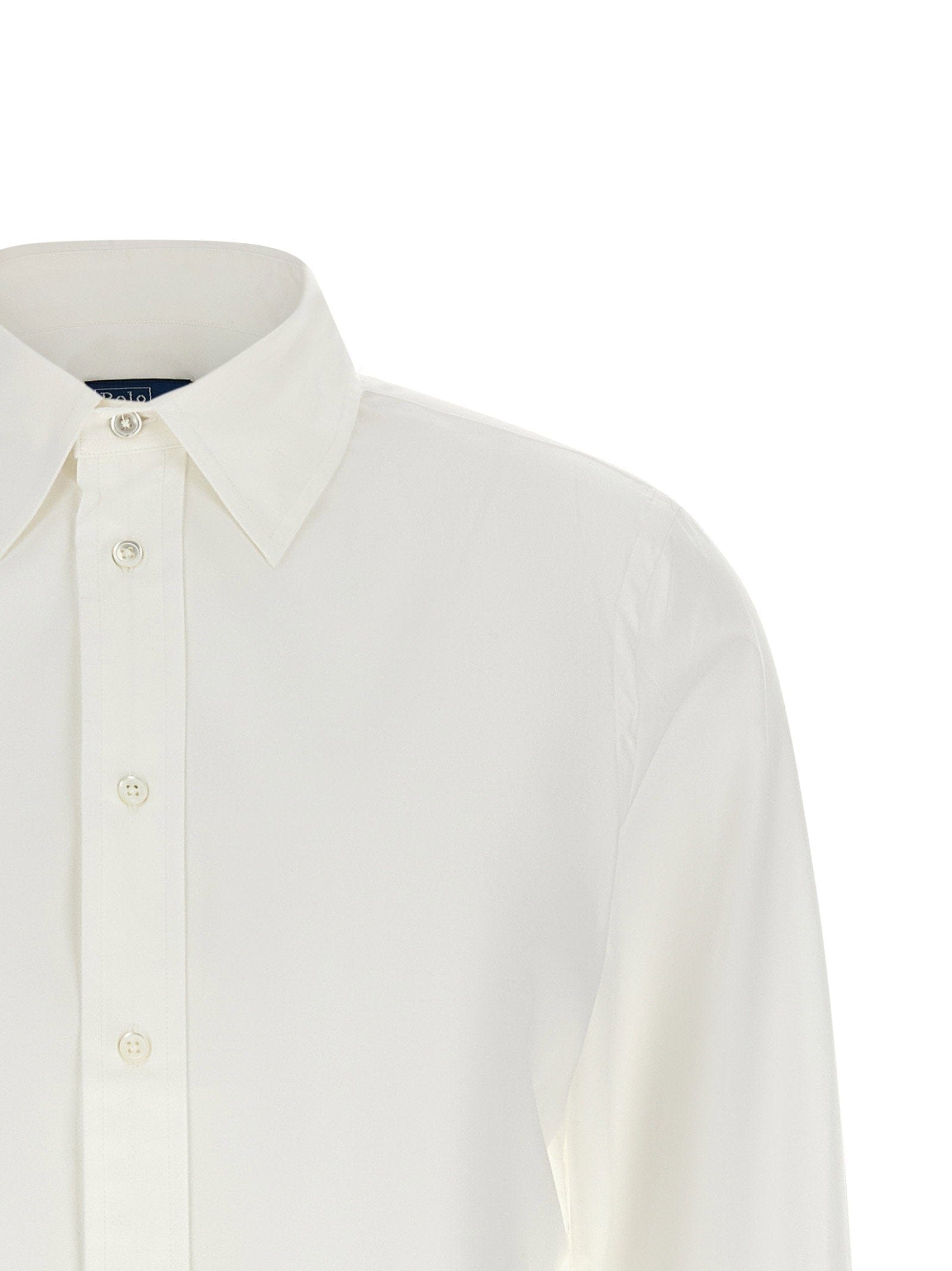 Polo Ralph Lauren Logo - Embroidered Cotton Poplin Shirt — White