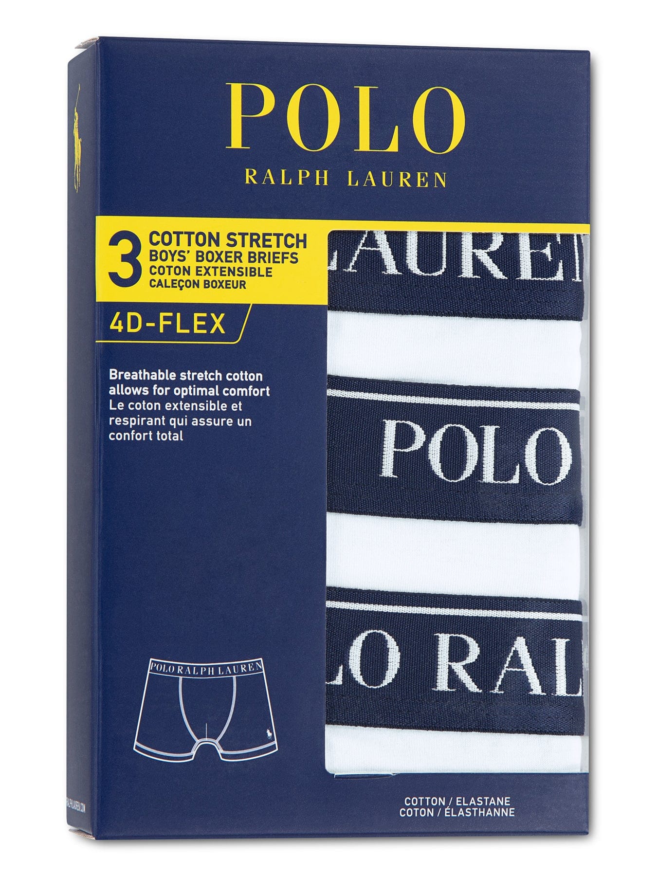Polo Ralph Lauren Kids' Cotton Stretch 3 Pack Boxers