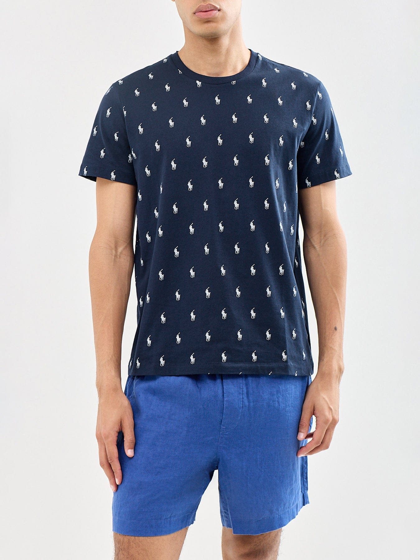 Polo Ralph Lauren Printed Cotton Lounge T - Shirt Navy