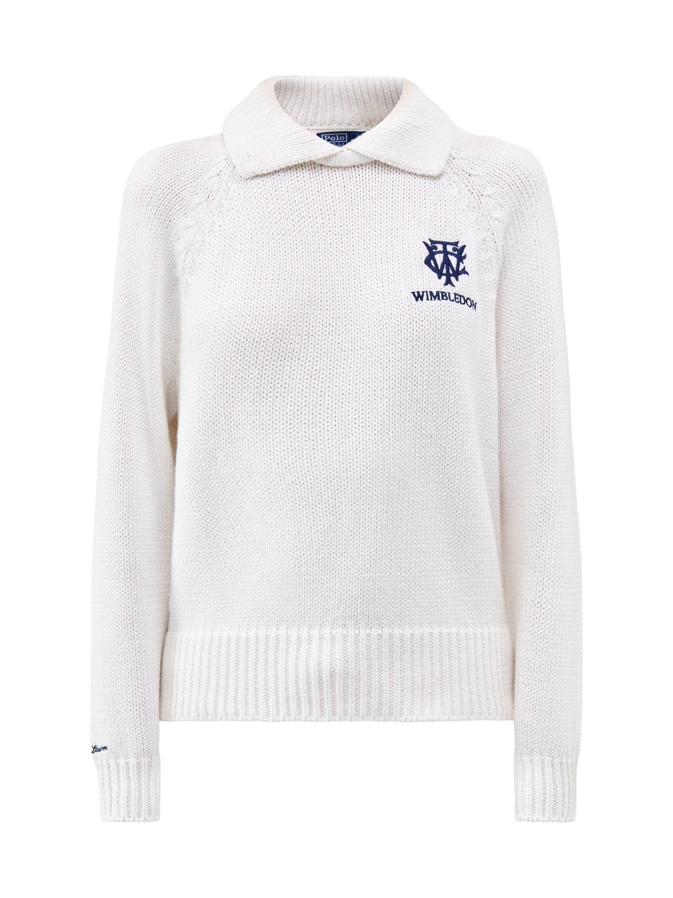 Polo Ralph Lauren Wimbledon Logo Collared Jumper White