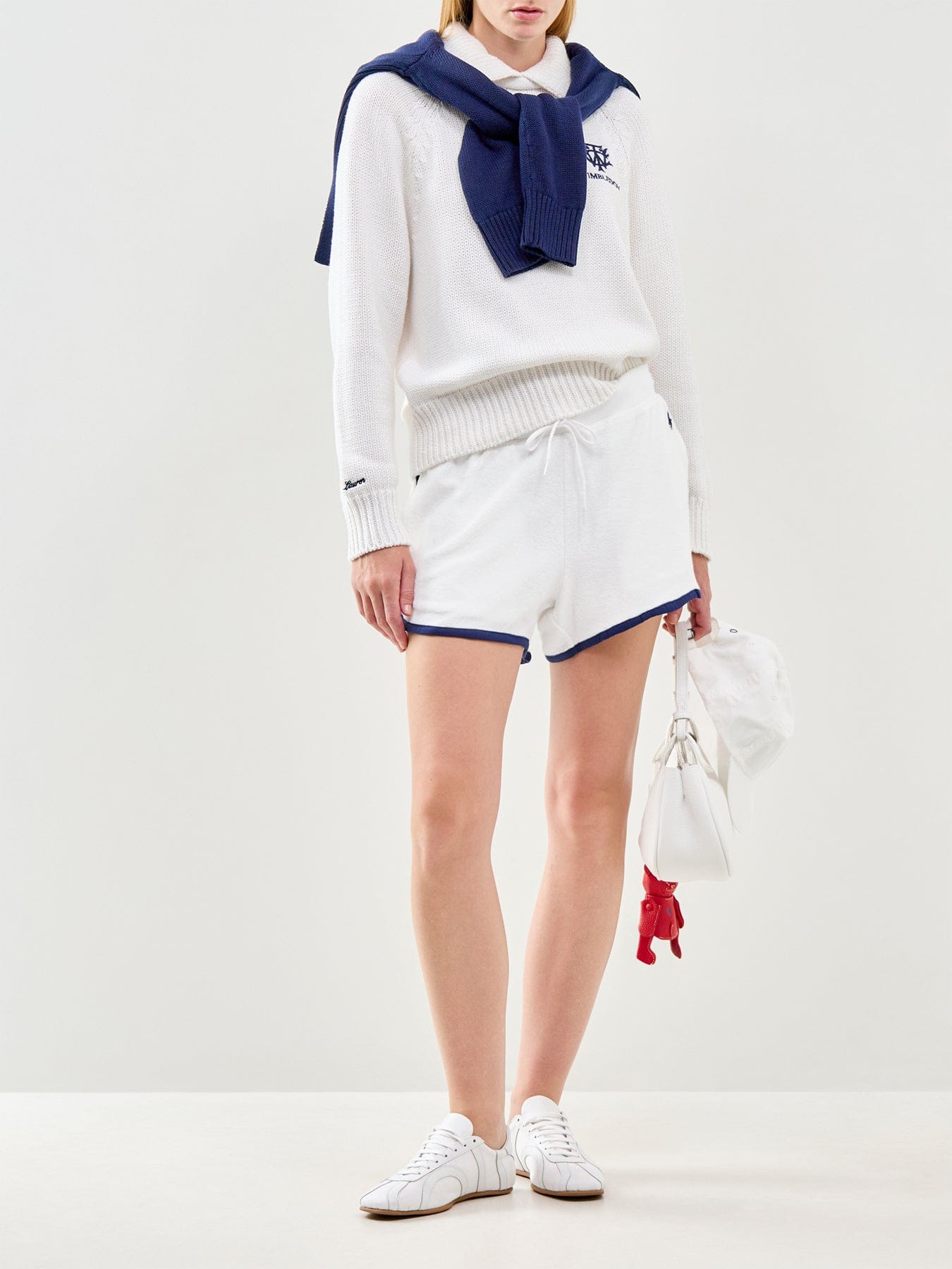 Polo Ralph Lauren Wimbledon Logo Collared Jumper White