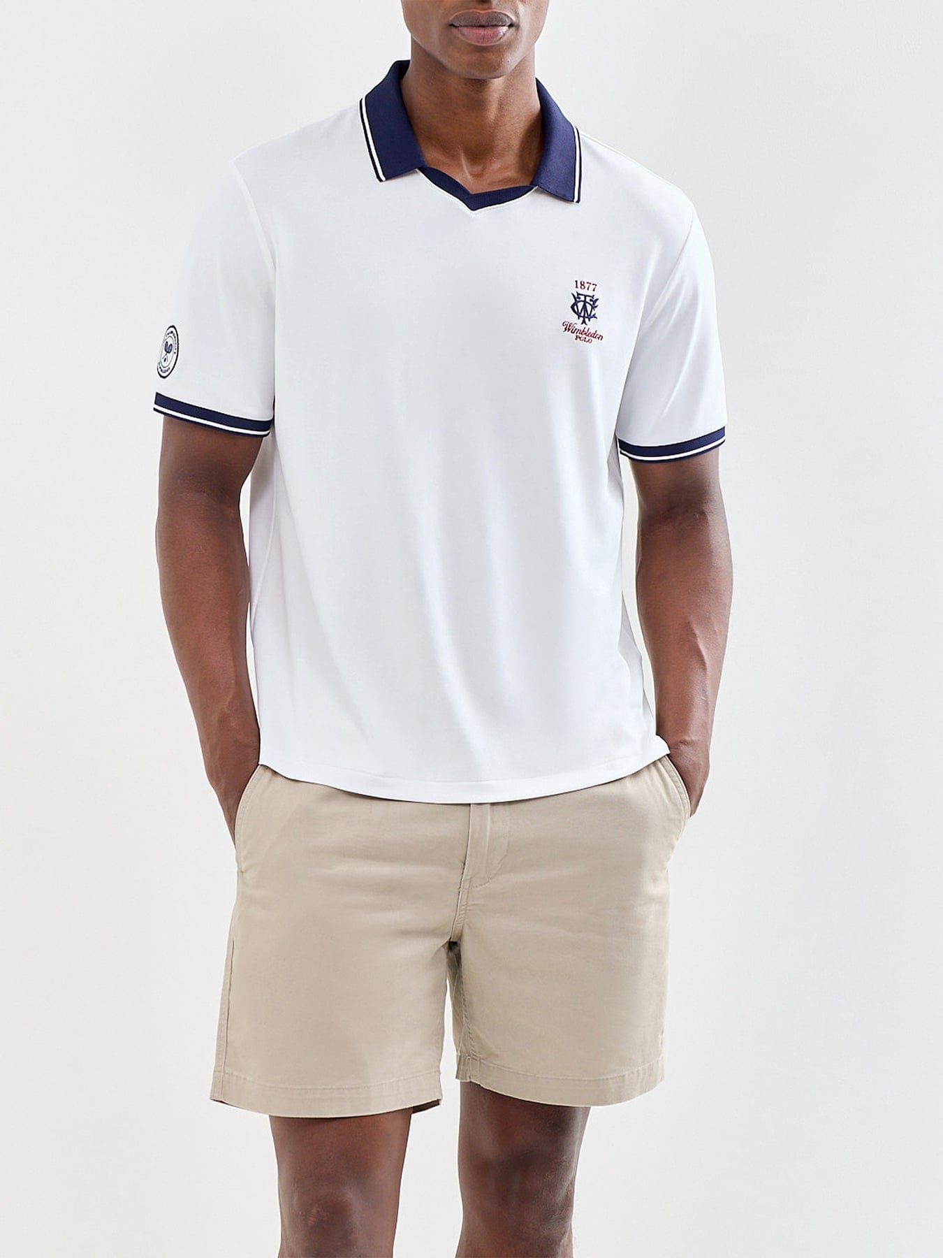 Polo Ralph Lauren Wimbledon Open Neck Polo Shirt White