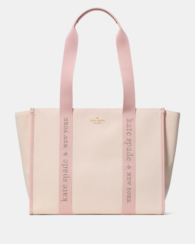 Kate Spade KateSpade Kip Canvas Large Tote Bag Rose Smoke Multi
