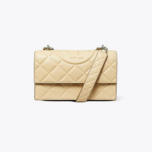Tory Burch Small Fleming Shoulder Bag Vanilla Soft Serve