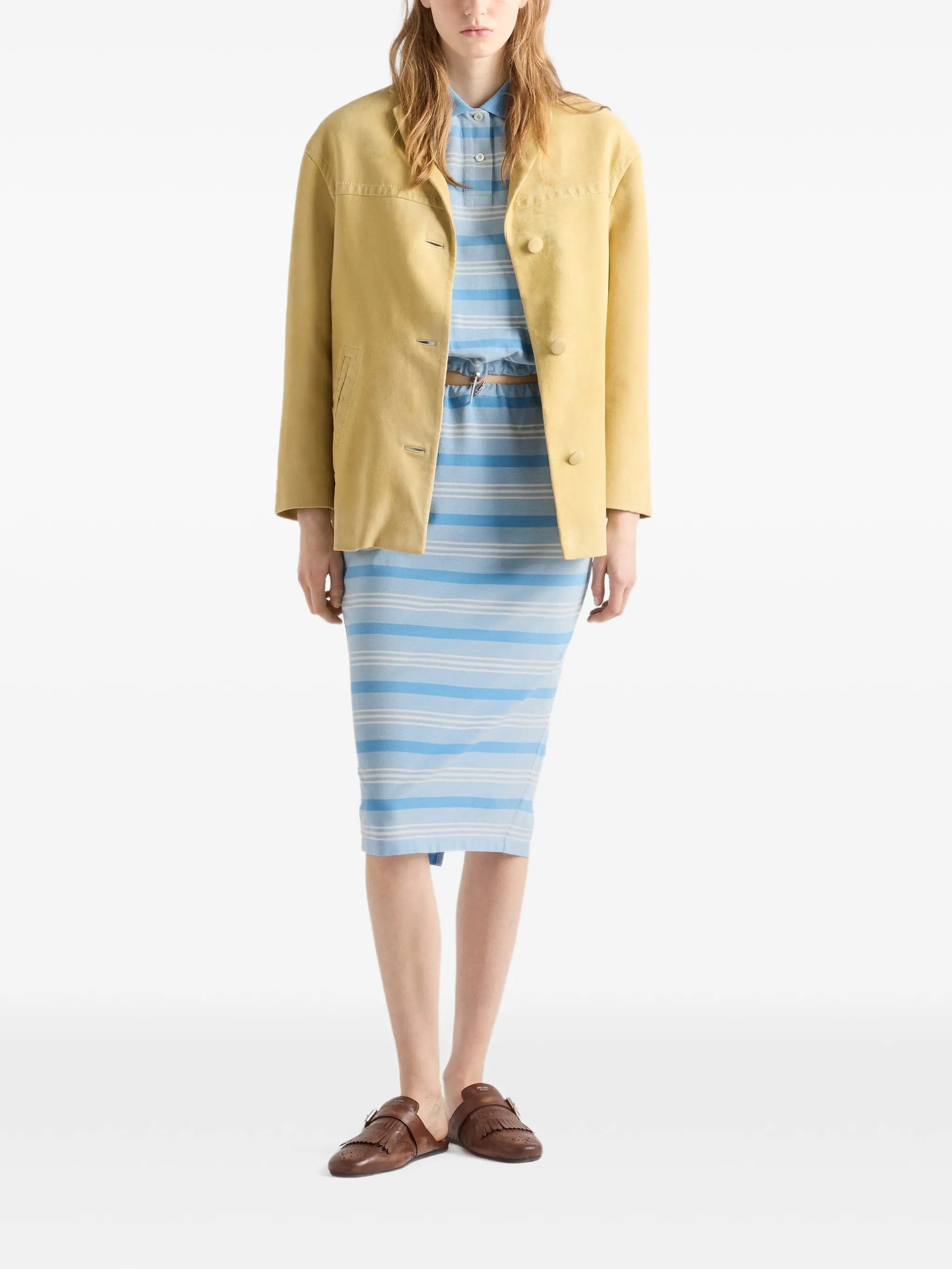 Prada Bayadere print piqué skirt