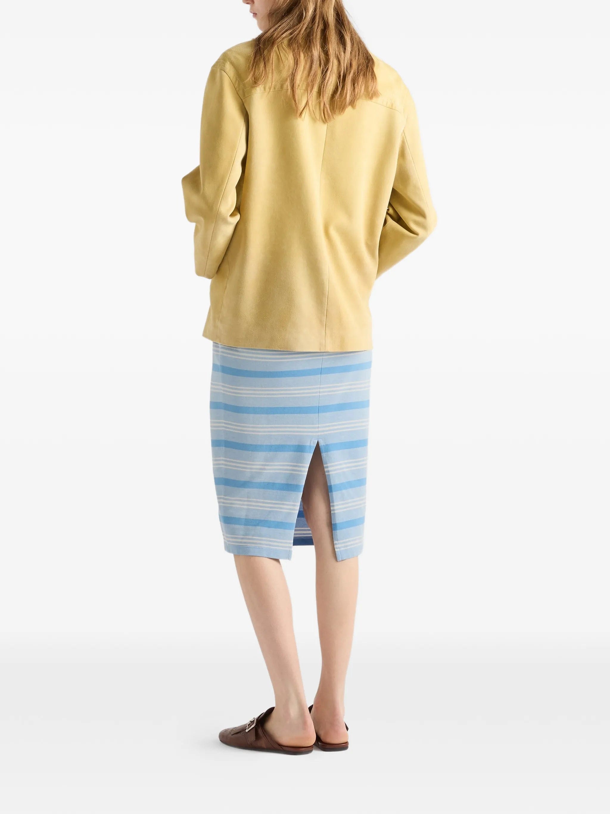 Prada Bayadere print piqué skirt