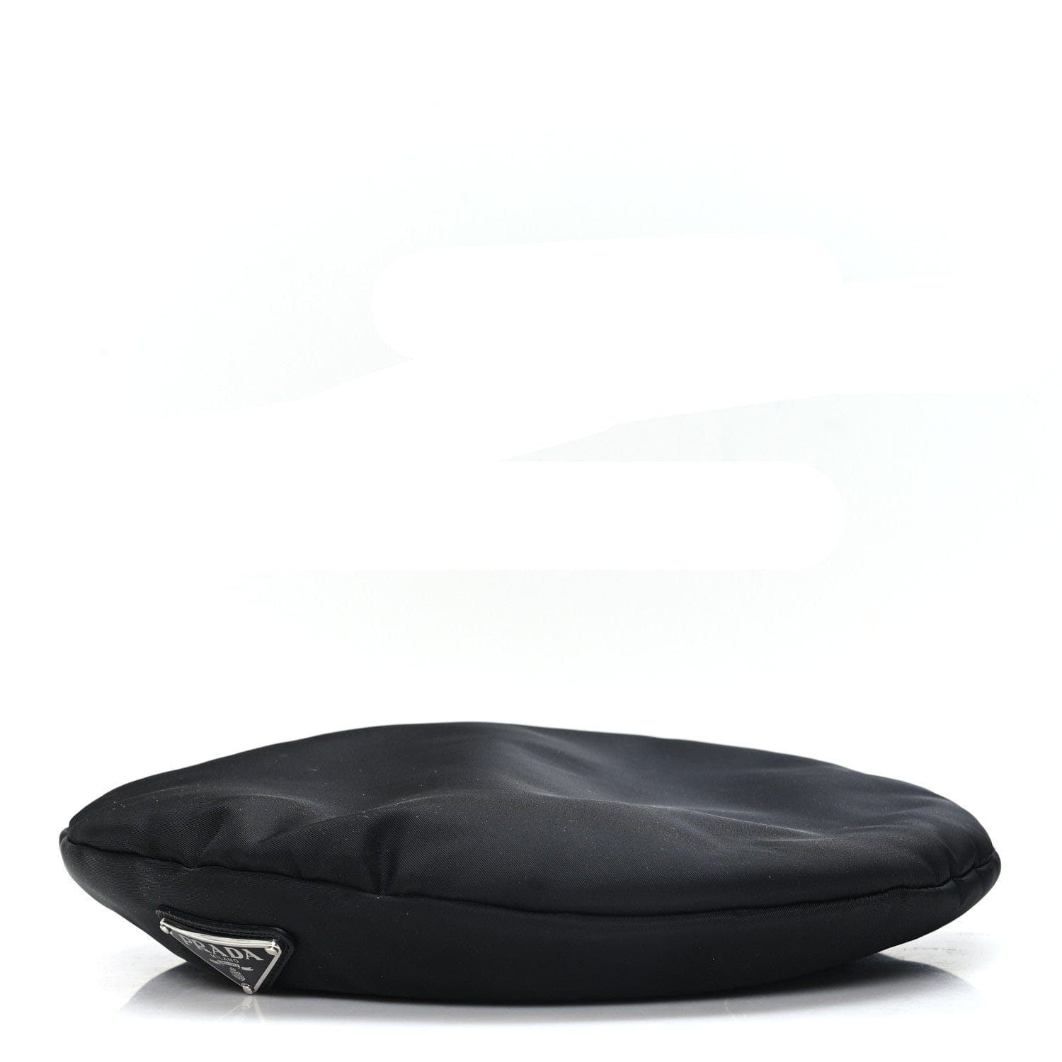 Prada Re - Nylon Metal Triangle Logo Beret L Black