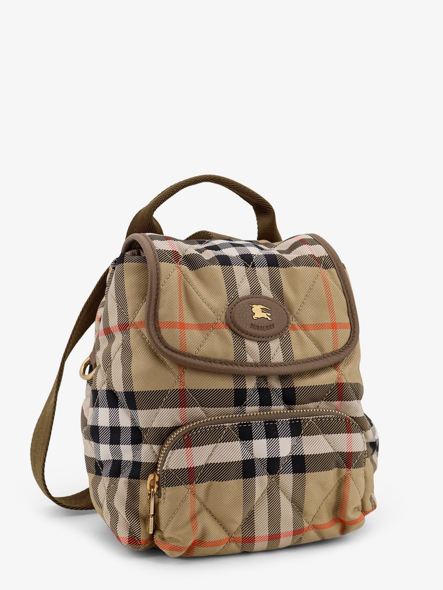 Burberry Horseshoe nylon backpack with check pattern