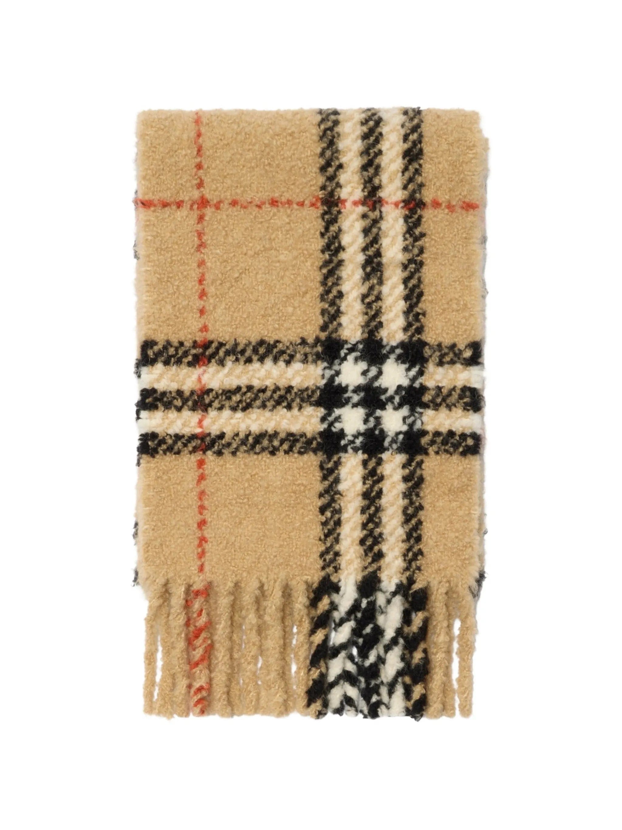 Burberry check alpaca wool - blend bouclé scarf