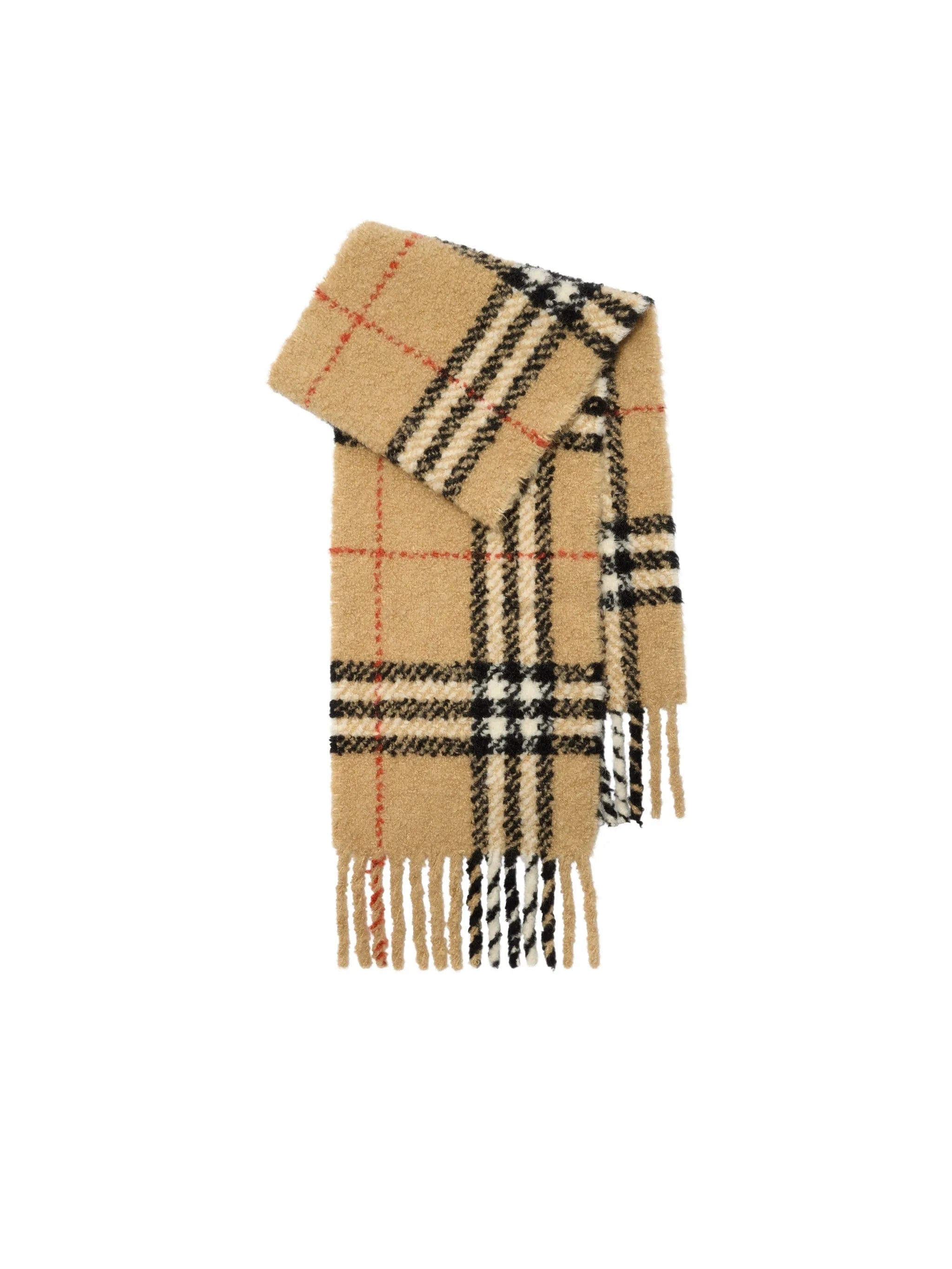 Burberry check alpaca wool - blend bouclé scarf