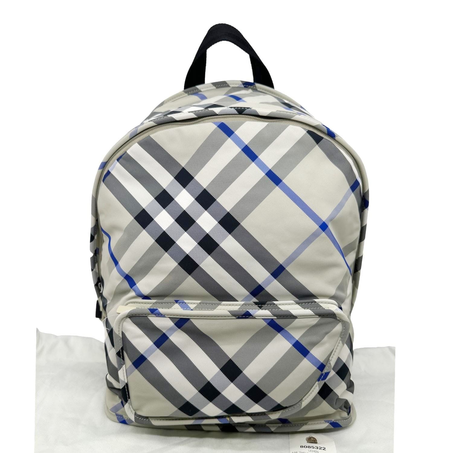 BURBERRY Shield Check Nylon Backpack Grey