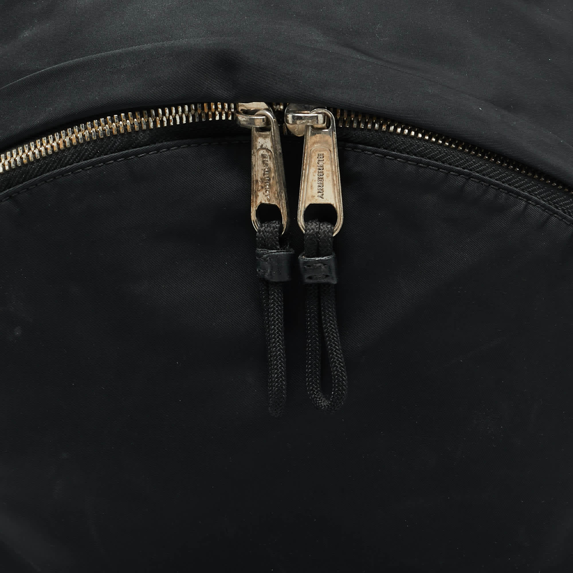 Burberry Black Nylon Logo Print Backpack