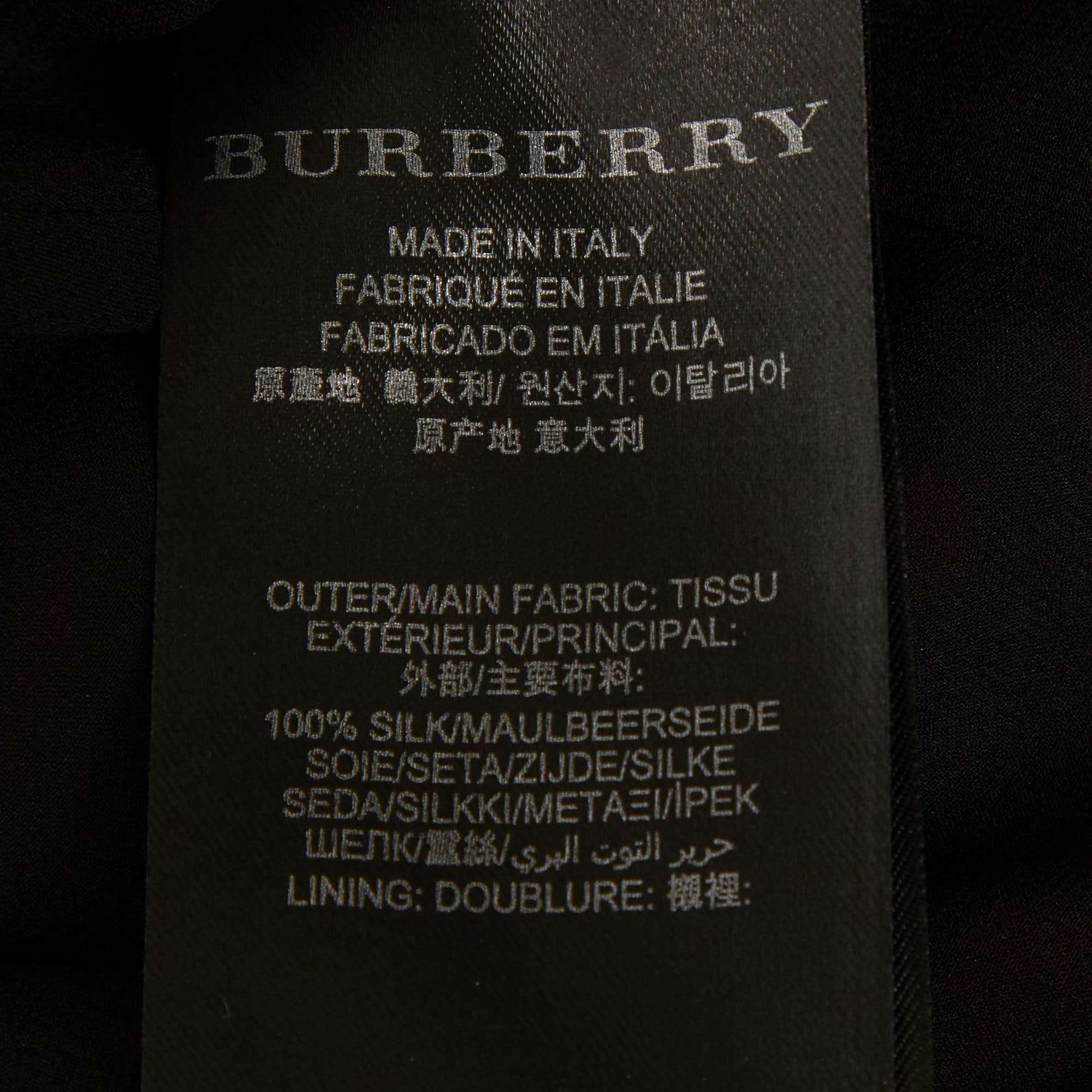 Burberry Purple Floral Print Silk Midi Dress