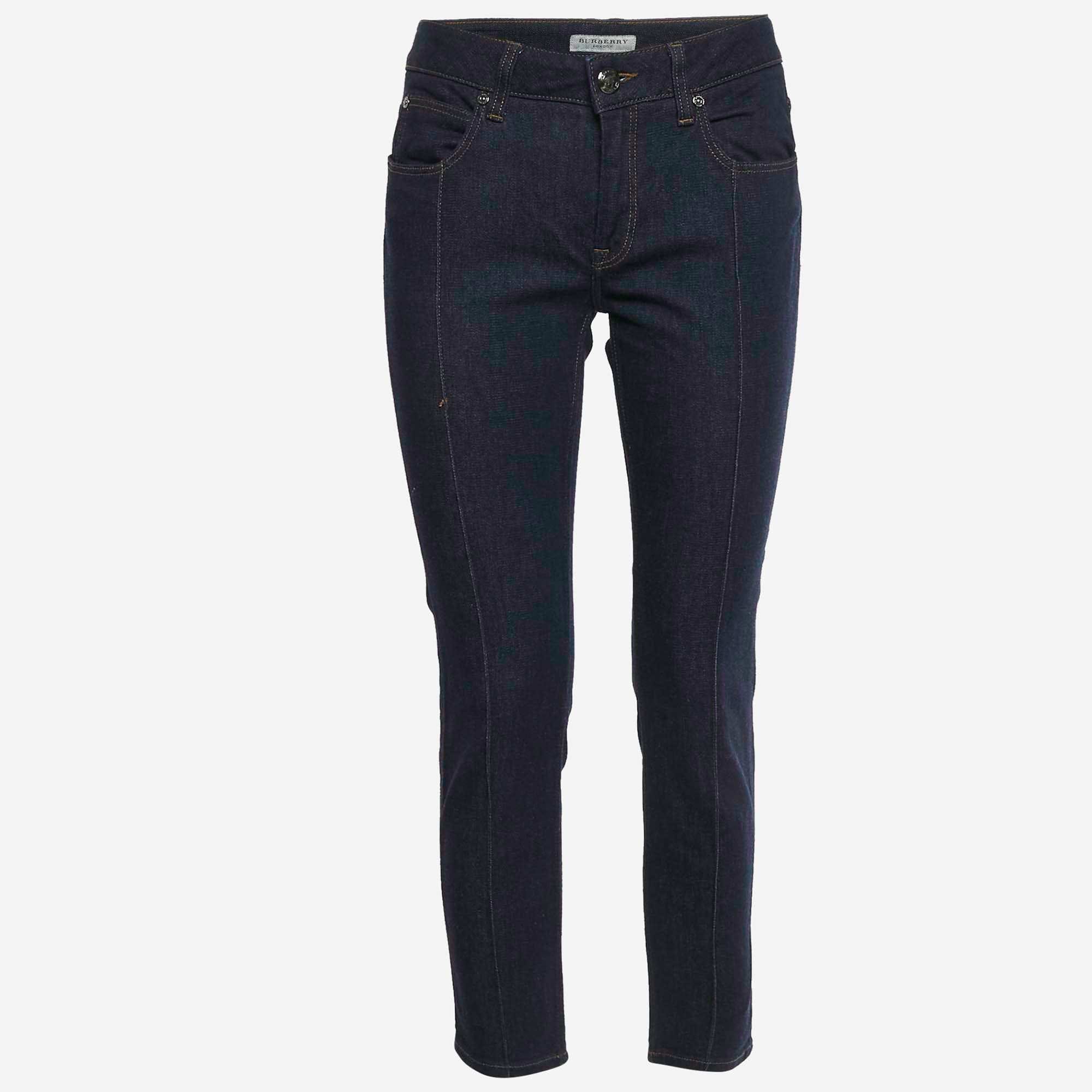 Burberry London Blue Denim Skinny Leg Jeans M/waist