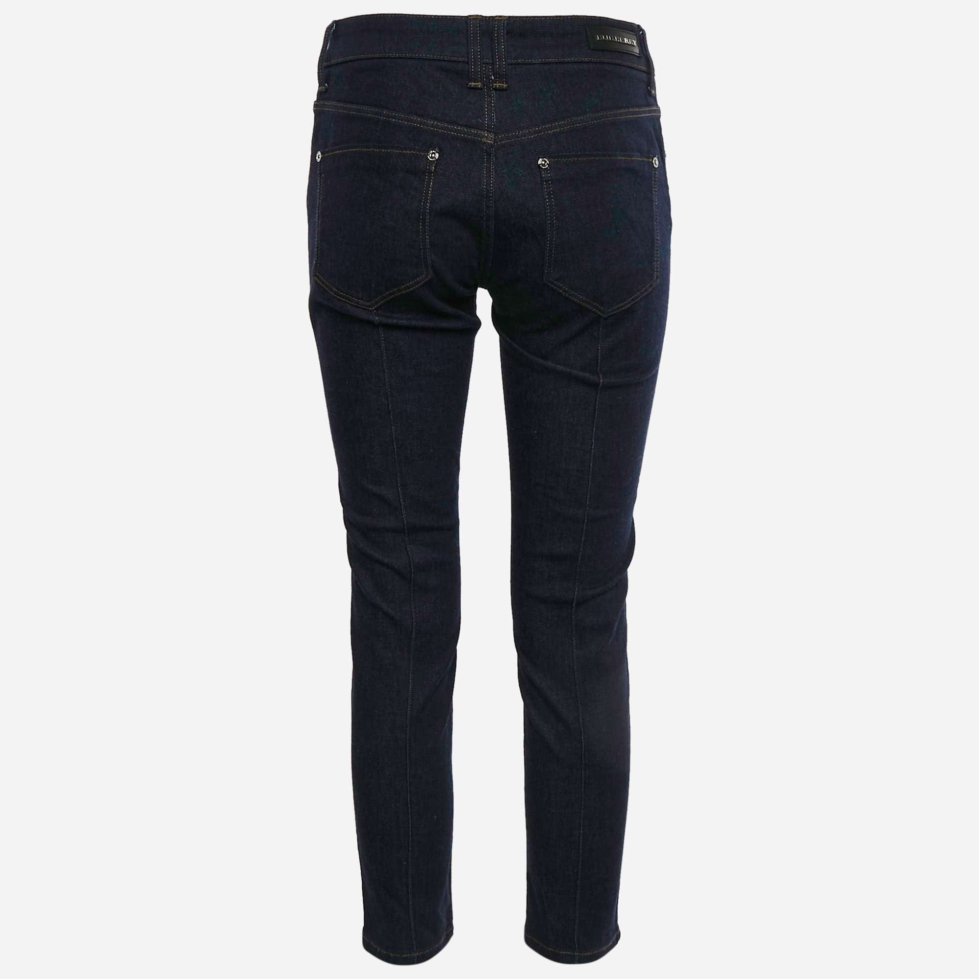 Burberry London Blue Denim Skinny Leg Jeans M/waist