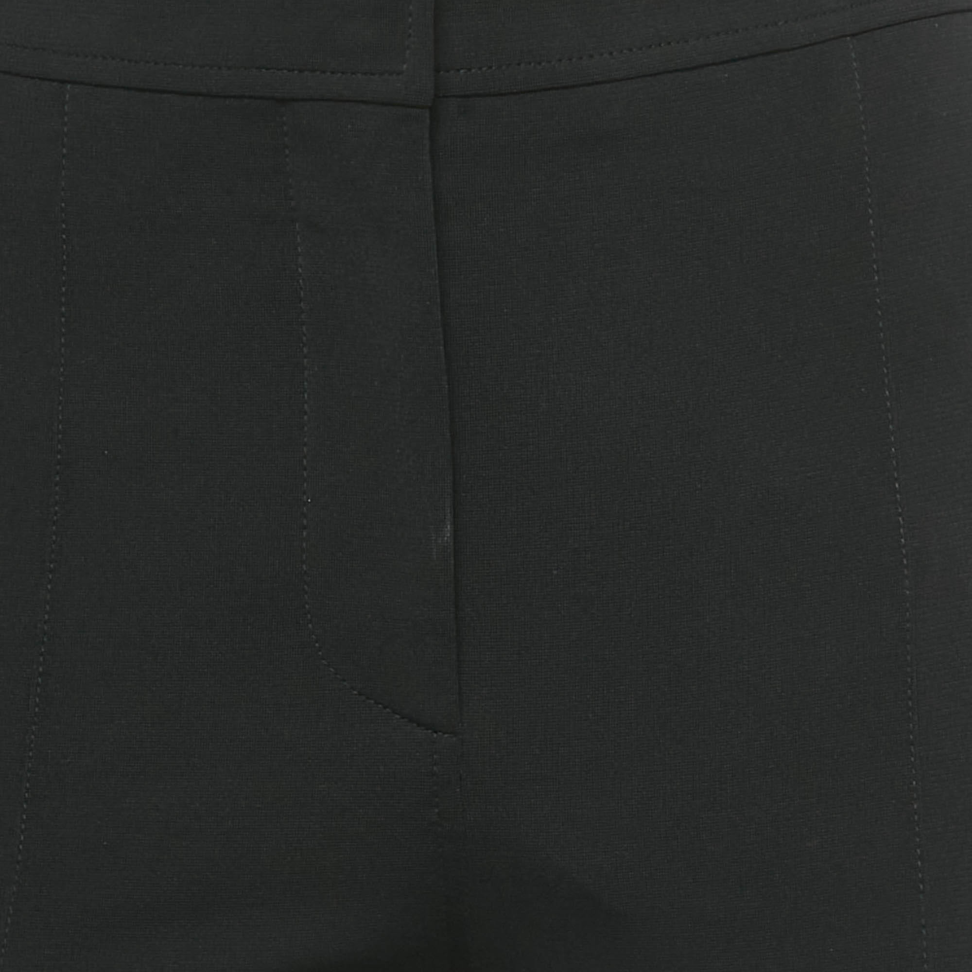 Burberry Black Crepe Cut - Out Zipper Detail Trousers