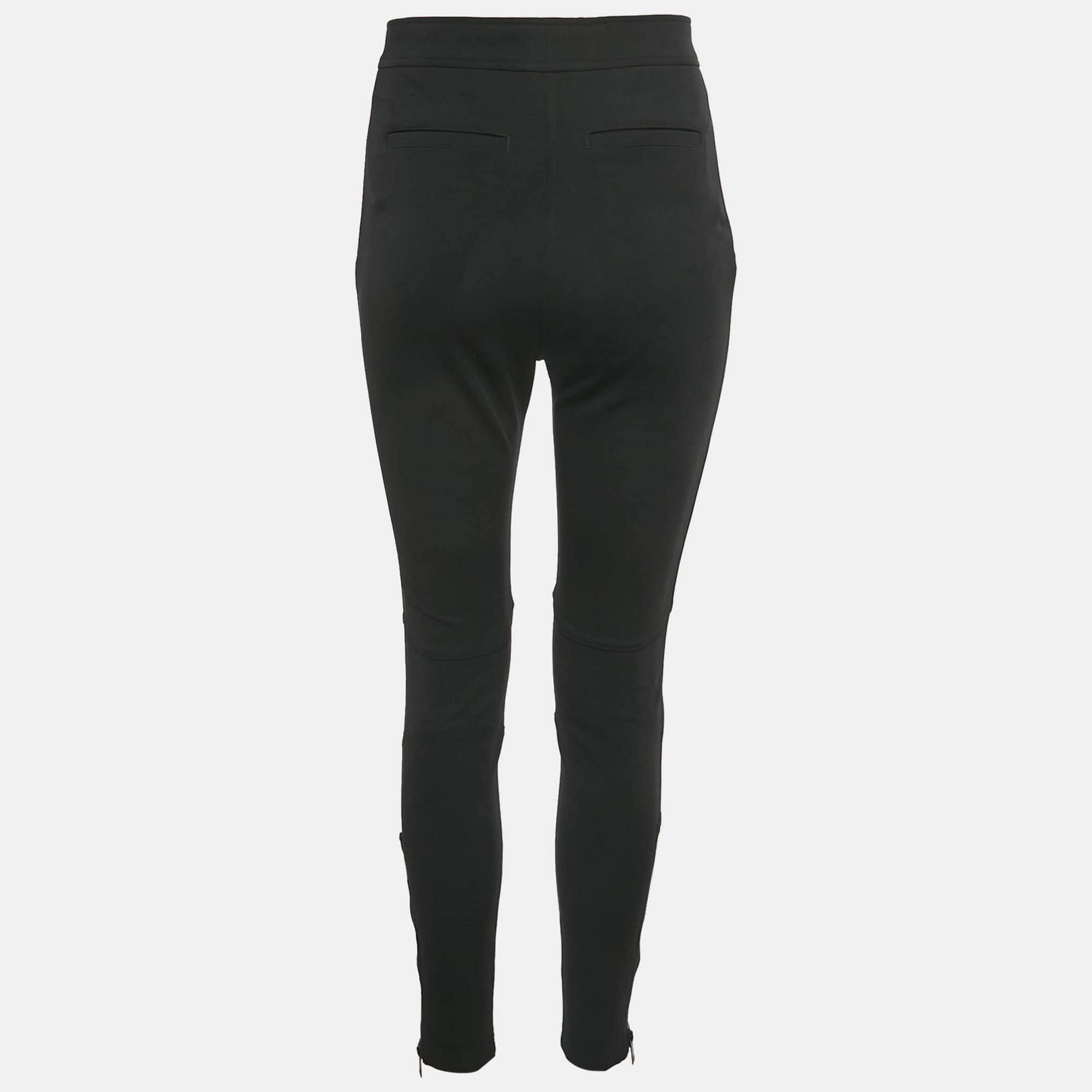 Burberry Black Crepe Cut - Out Zipper Detail Trousers