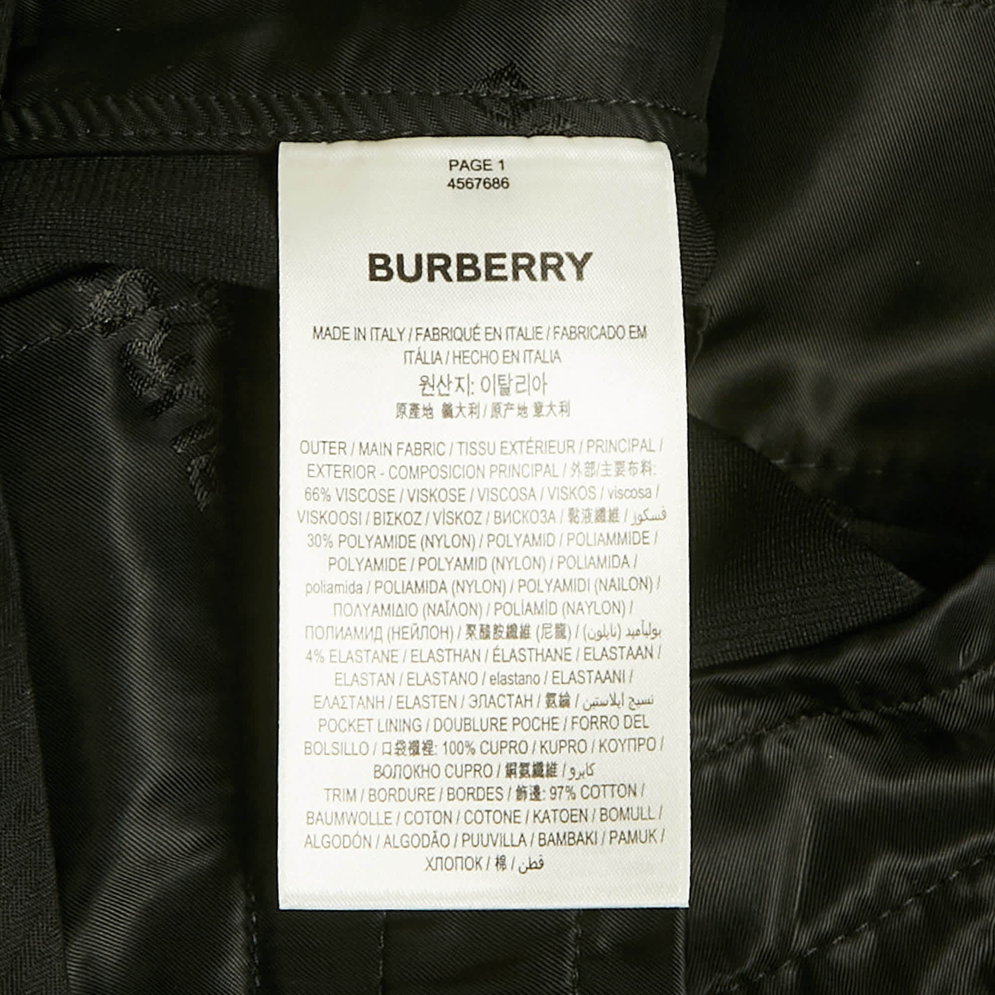 Burberry Black Crepe Cut - Out Zipper Detail Trousers