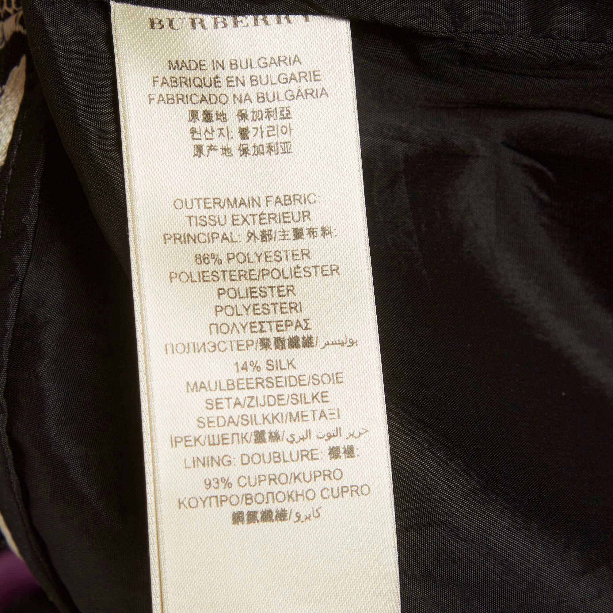Burberry London Black/off - White Brocade Lace Pencil Skirt