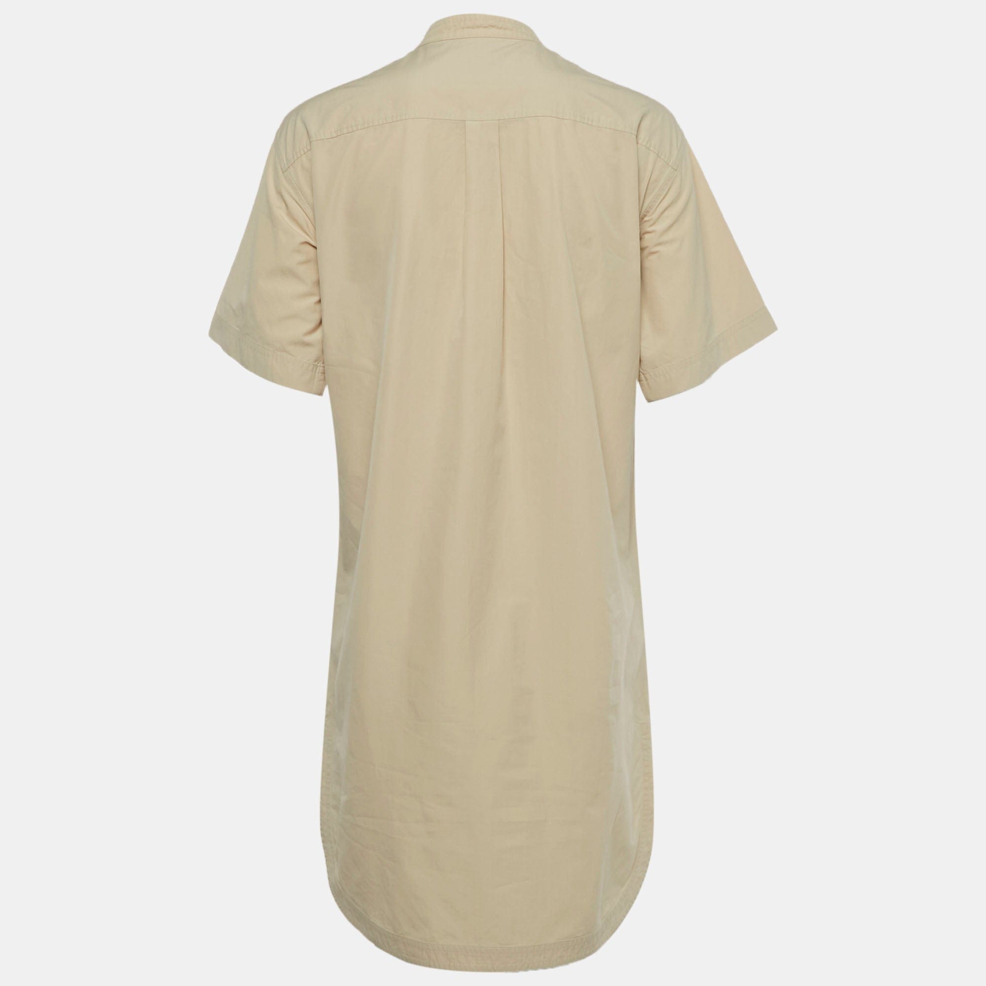 Burberry Beige Cotton Monogram Embroidered Cotton Abbie Mini Dress