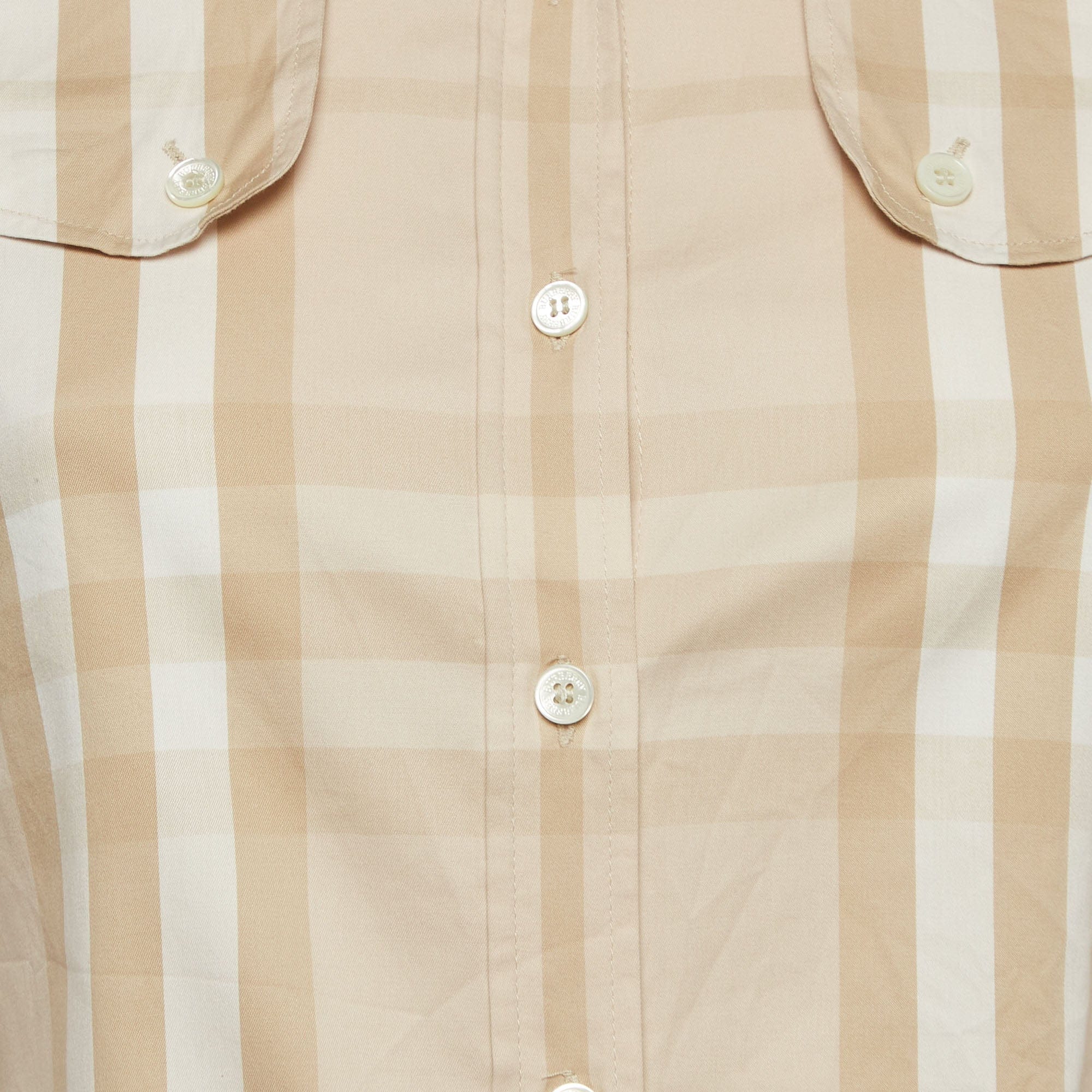 Burberry Beige Nova Check Cotton Button Up Shirt