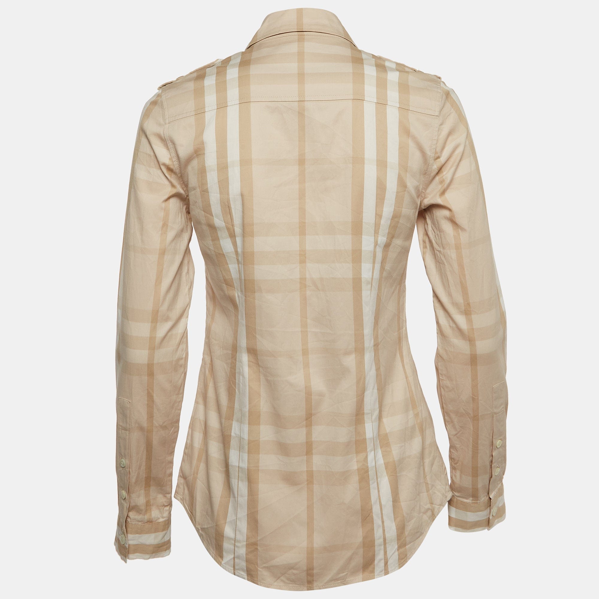 Burberry Beige Nova Check Cotton Button Up Shirt