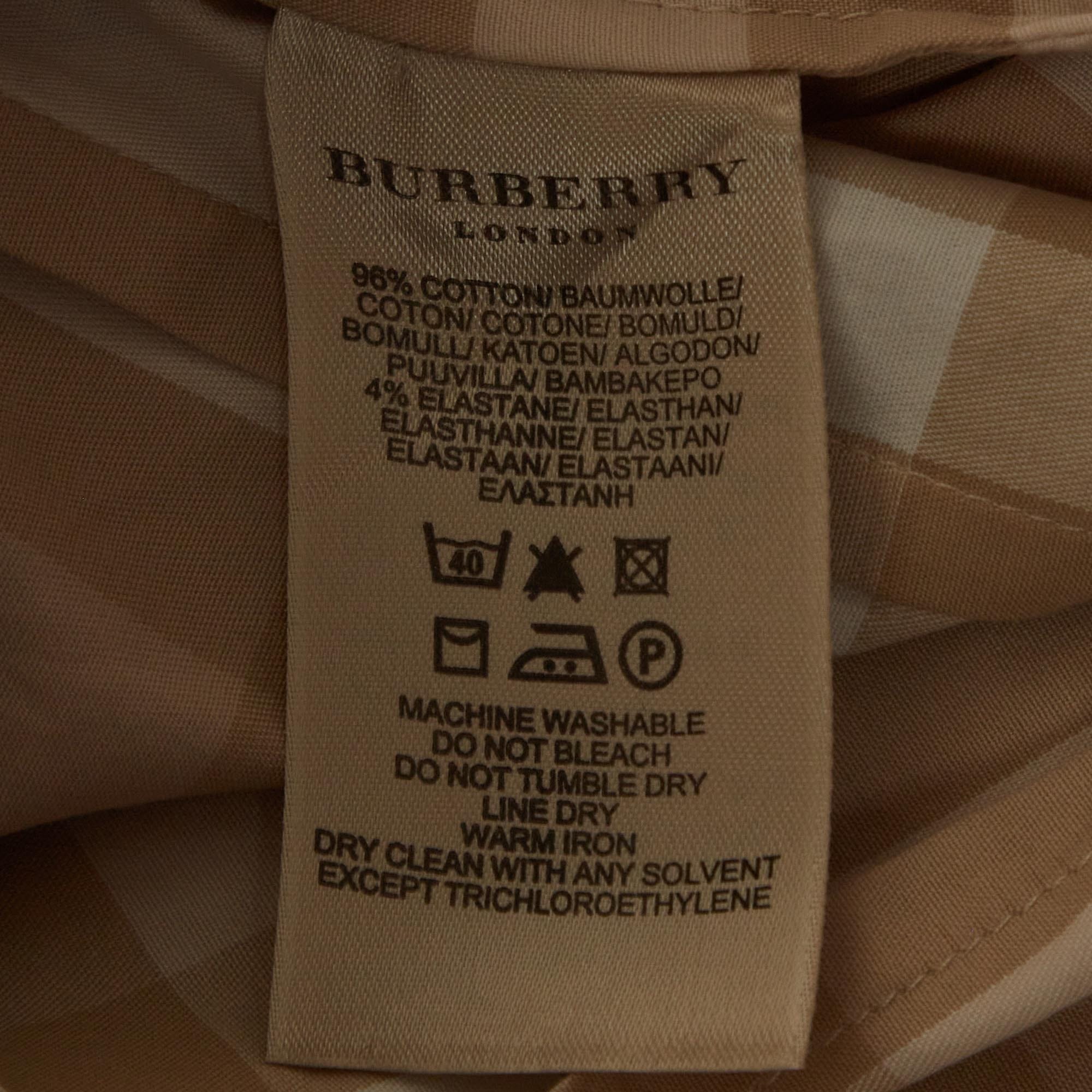 Burberry Beige Nova Check Cotton Button Up Shirt