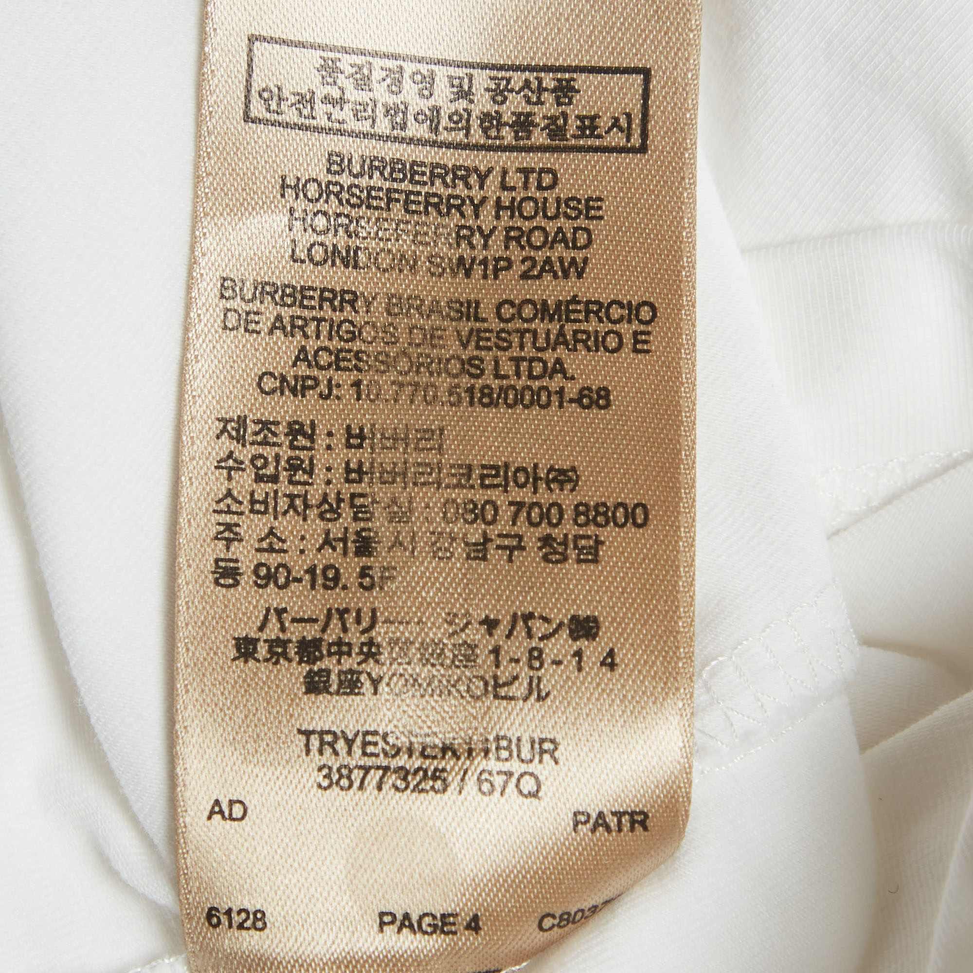Burberry White Nova Check Jersey Scoop Neck Top