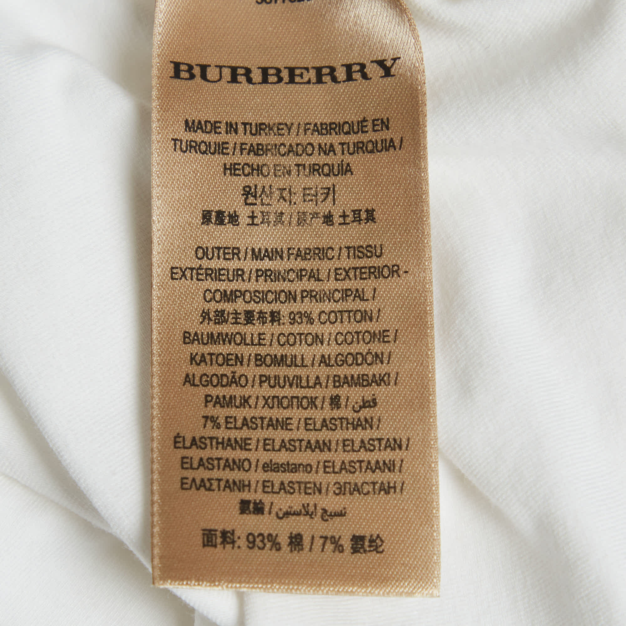 Burberry White Nova Check Jersey Scoop Neck Top